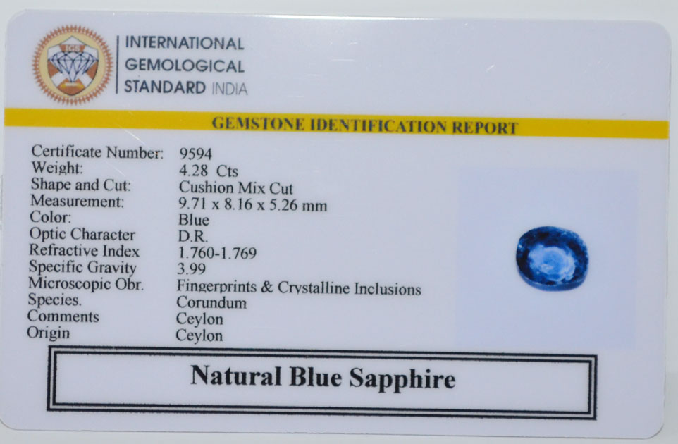 BSP15383 2 BLUE SAPPHIRE 4.28 Ct.