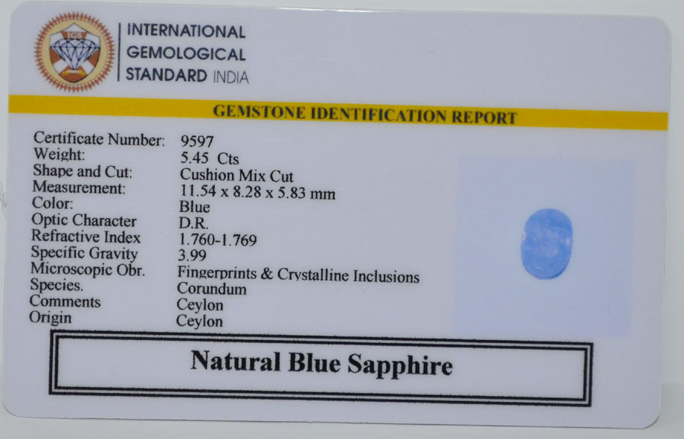 BSP15384 2 BLUE SAPPHIRE 5.45 Ct.