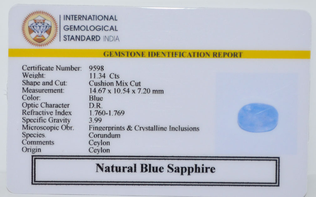 BSP15385 2 BLUE SAPPHIRE 11.34 Ct.