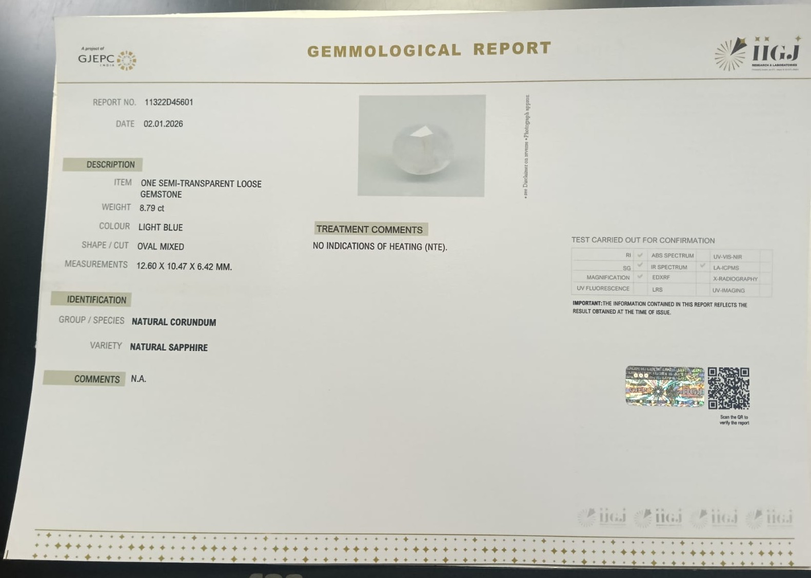 BSPG14886 2 BLUE SAPPHIRE 8.79 Ct.