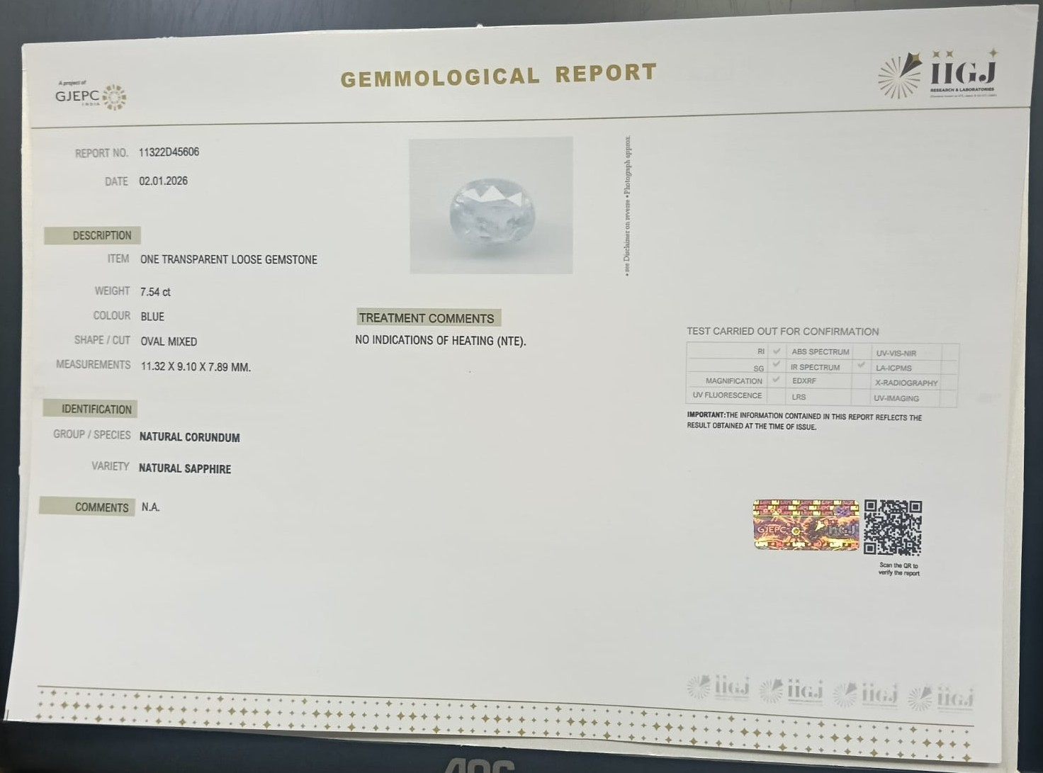 BSPG14890 2 BLUE SAPPHIRE 7.54 Ct.