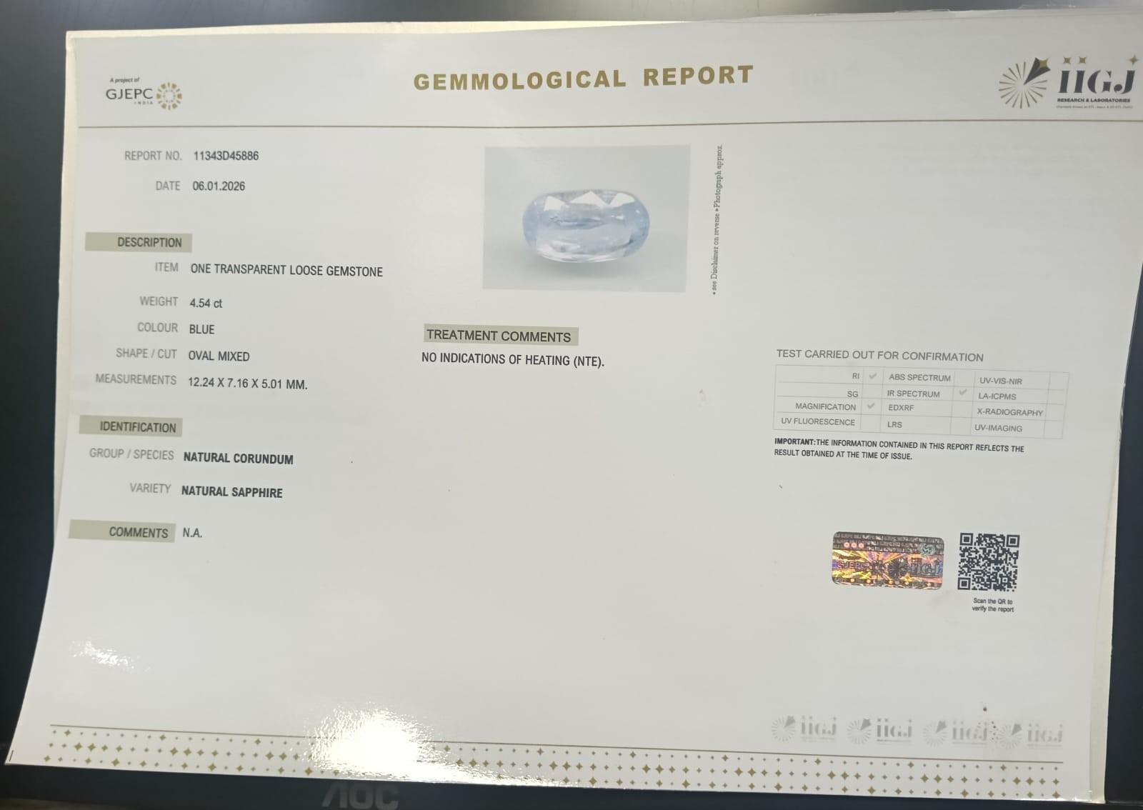 BSPG14916 2 BLUE SAPPHIRE 4.54 Ct.