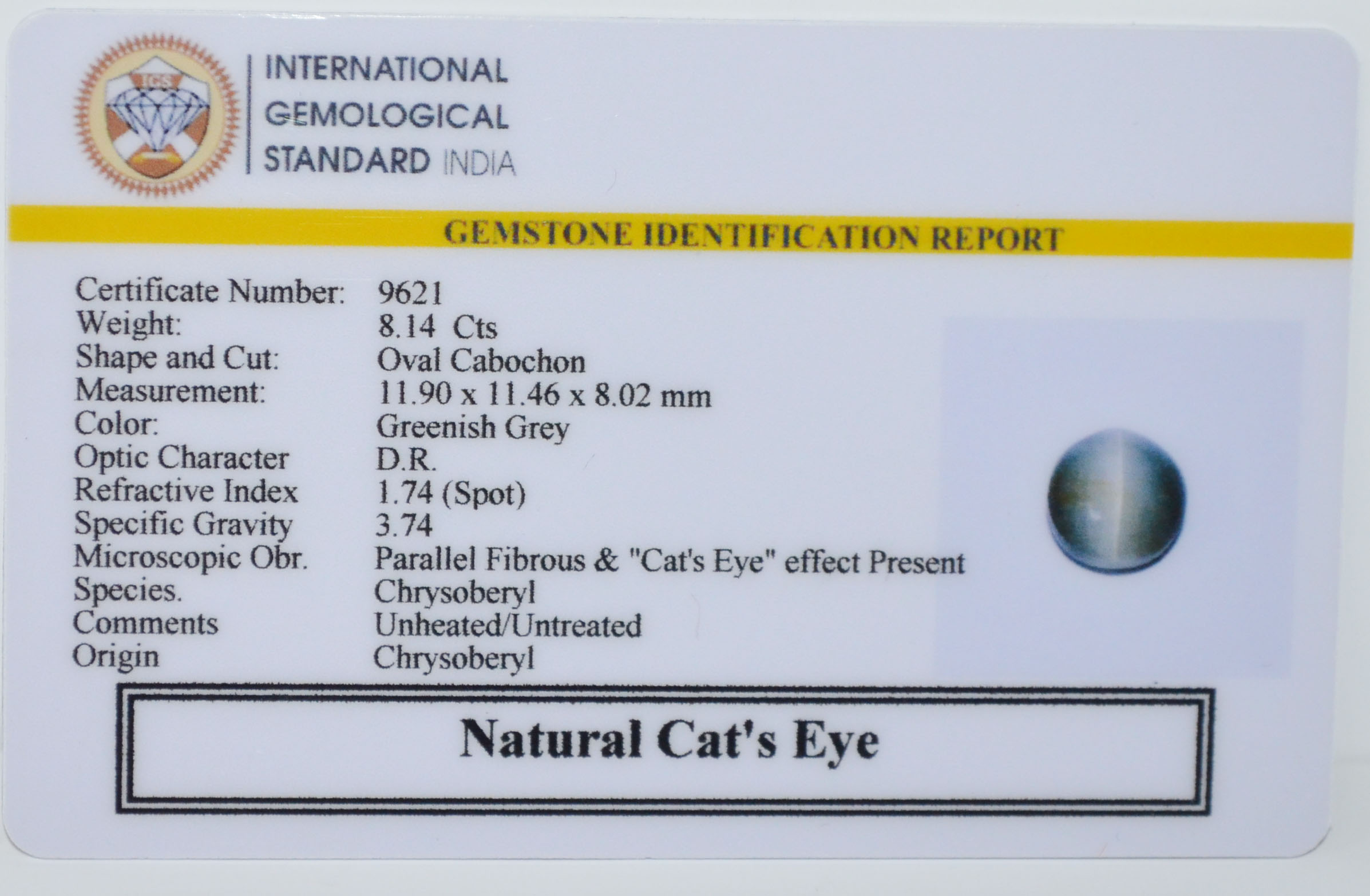 CATS EYE 8.14 Ct. 3 CE2868 2 CATS EYE 8.14 Ct.