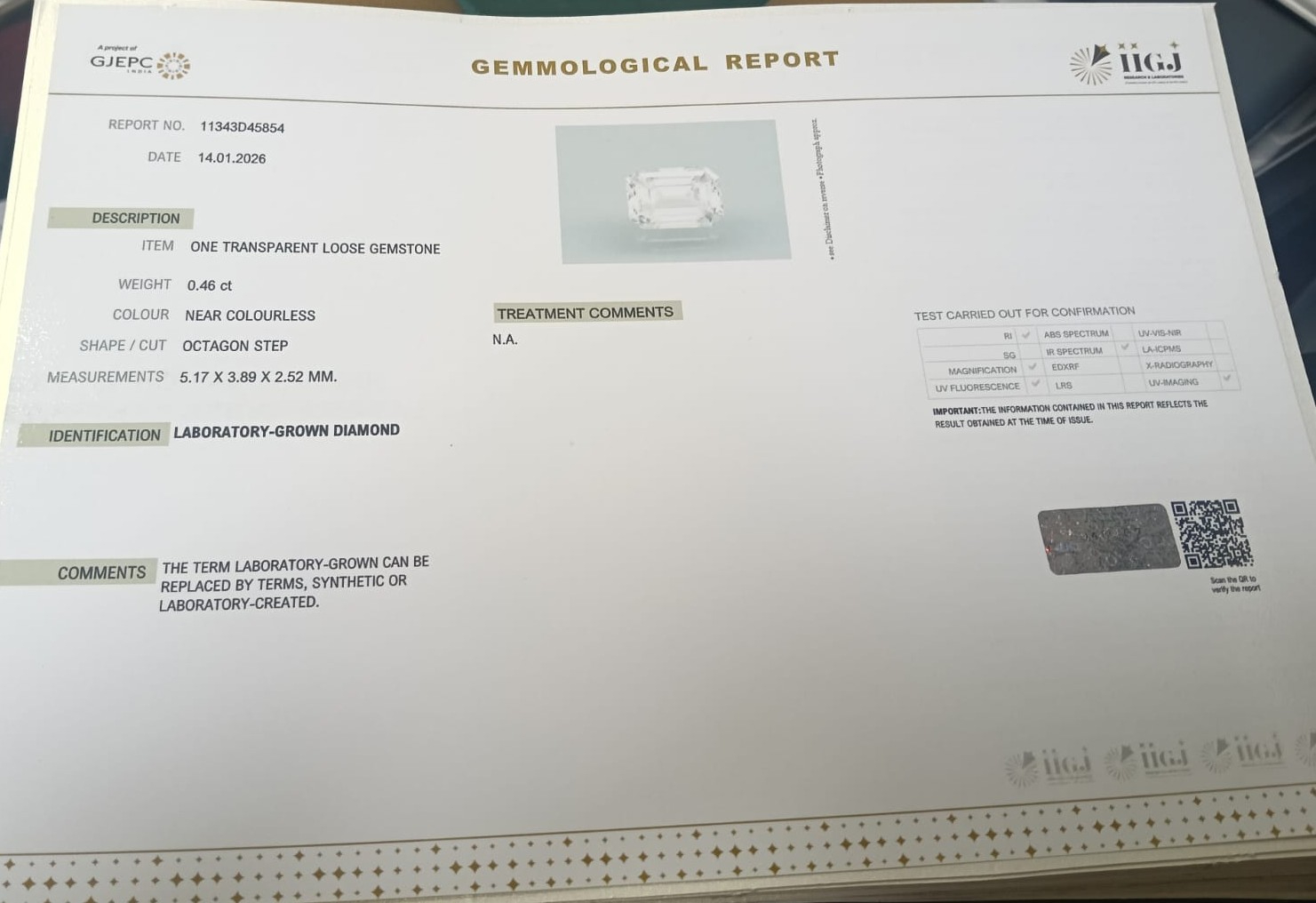 CV100 2 CVD 0.46 Ct.