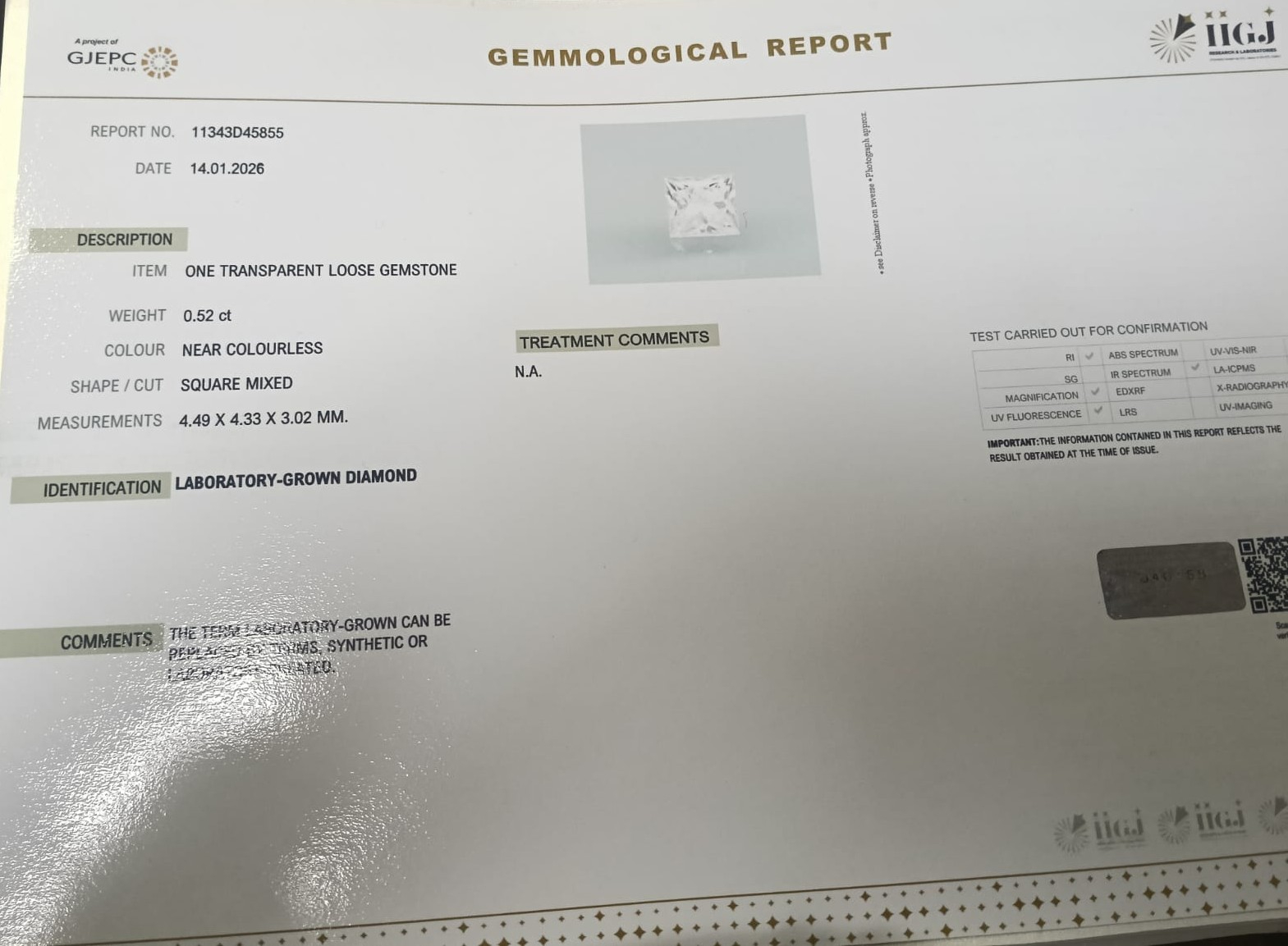 CV101 2 CVD 0.52 Ct.