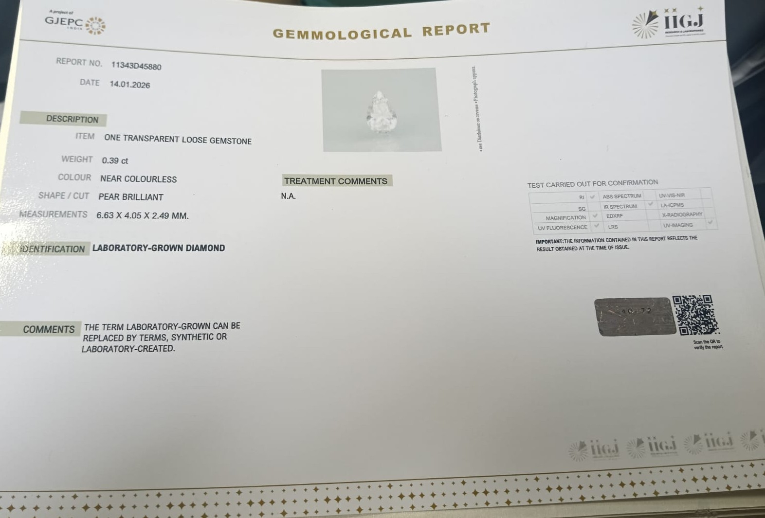 CV105 2 CVD 0.39 Ct.