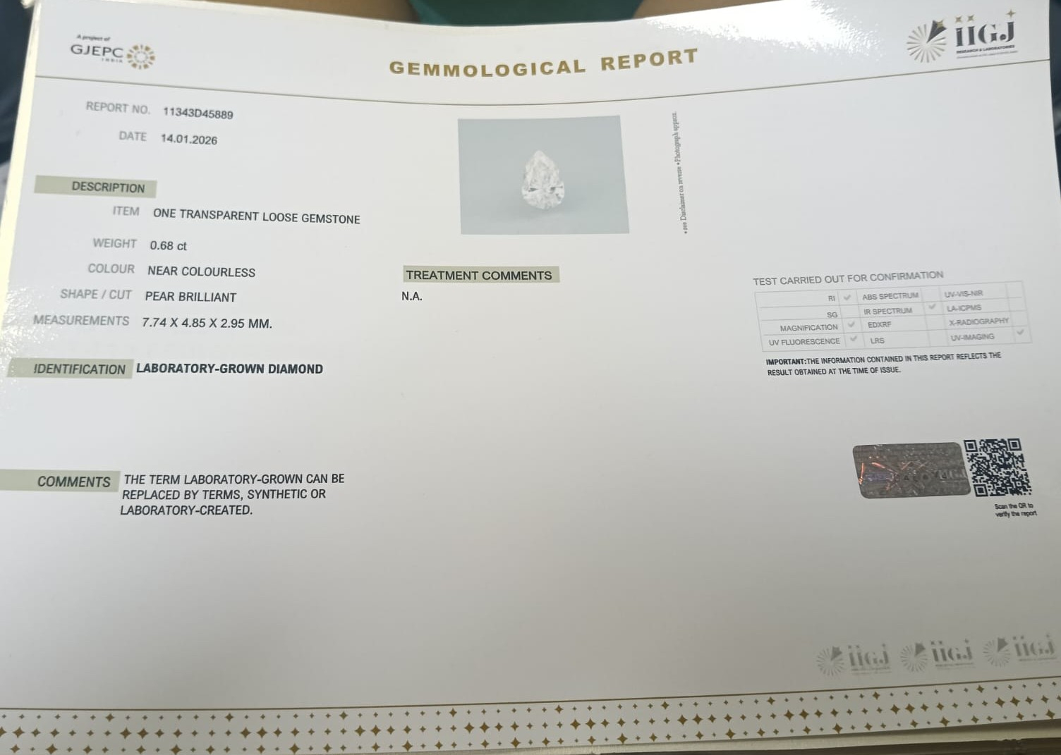 CV107 2 CVD 0.68 Ct.