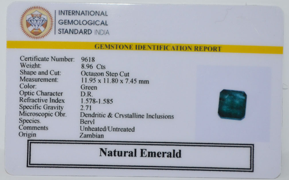 EMRD22050 2 EMERALD 8.96 Ct.
