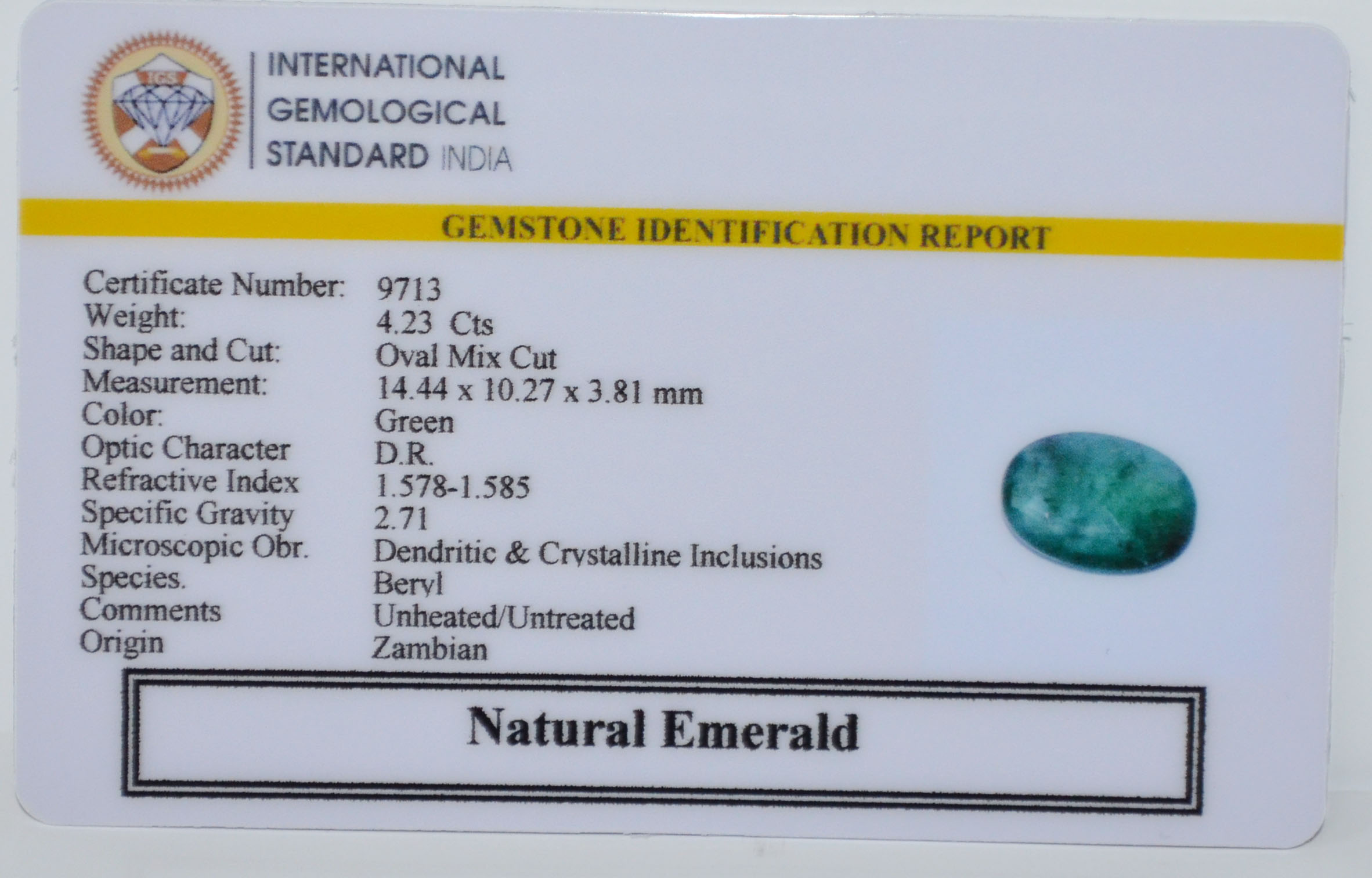 EMRD22072 2 EMERALD 4.23 Ct.