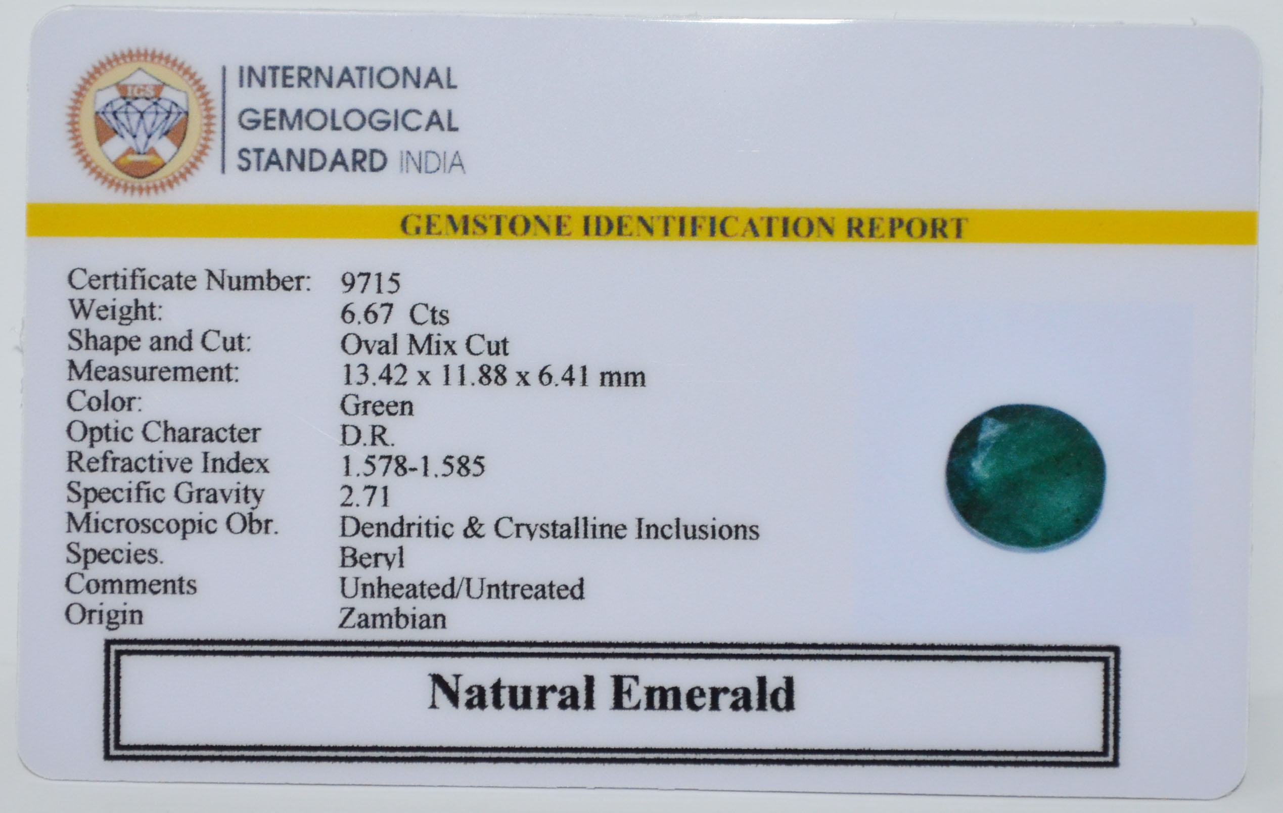 EMRD22073 2 EMERALD 6.67 Ct.