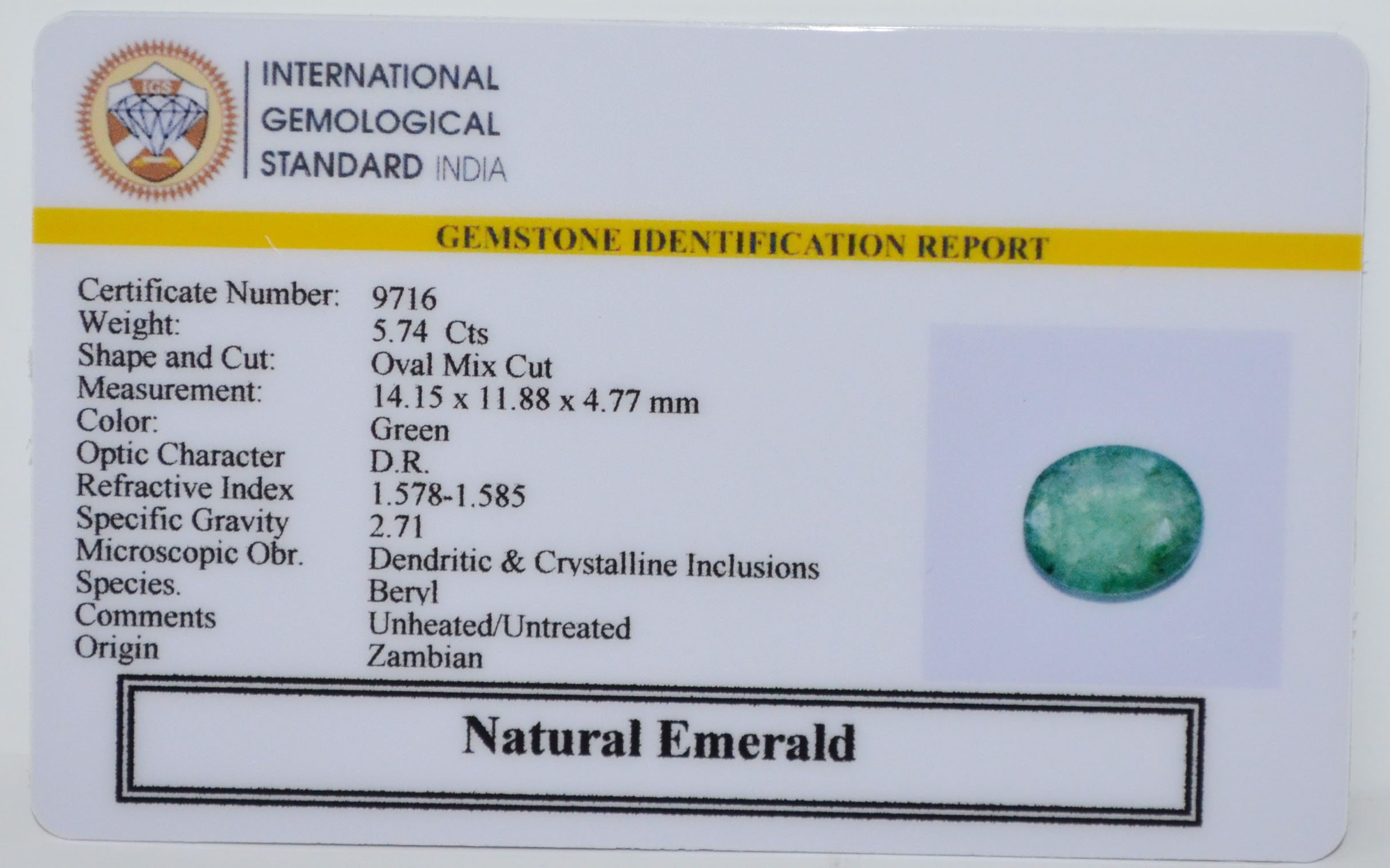 EMRD22074 2 EMERALD 5.74 Ct.