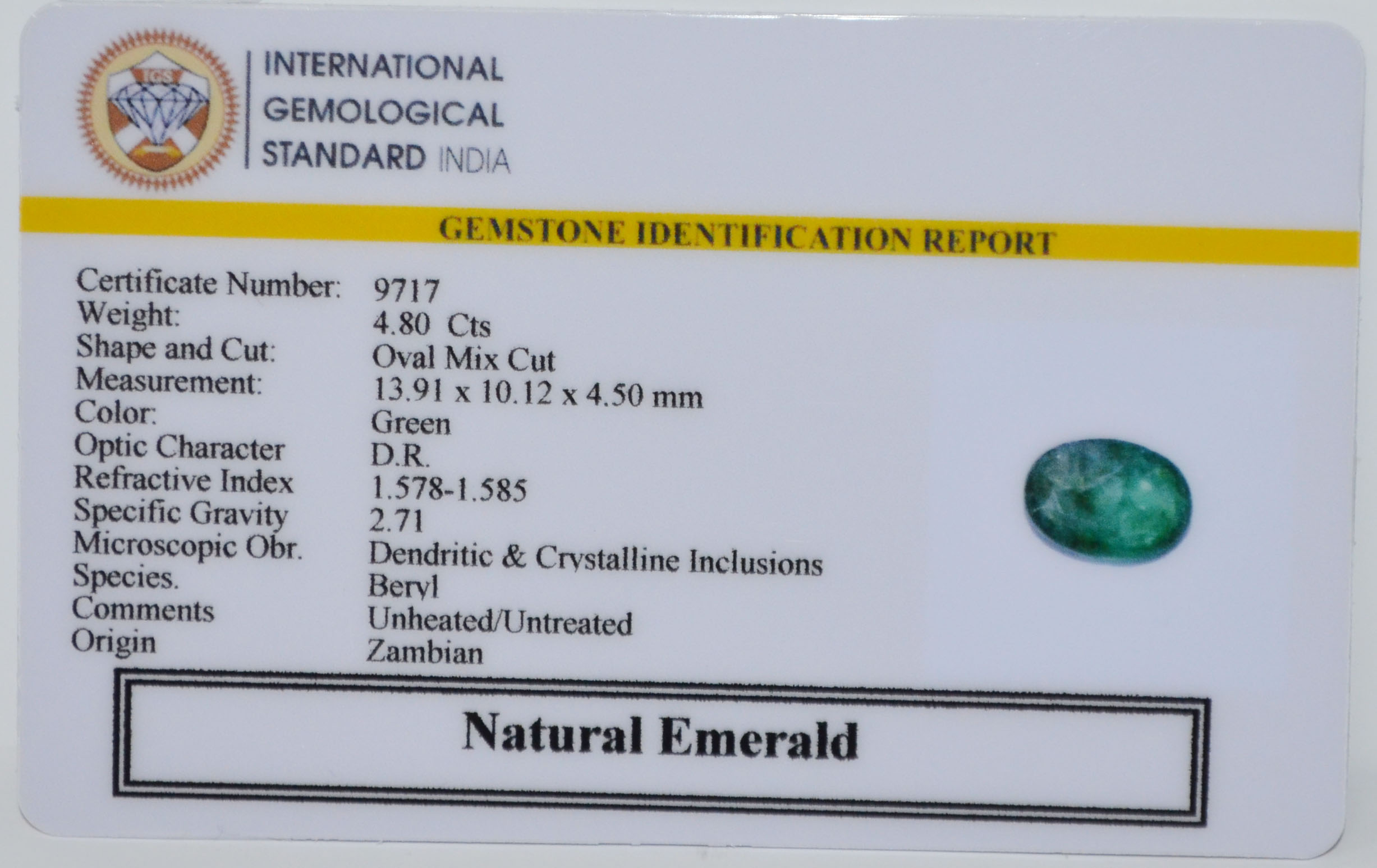 EMRD22075 2 EMERALD 4.8 Ct.