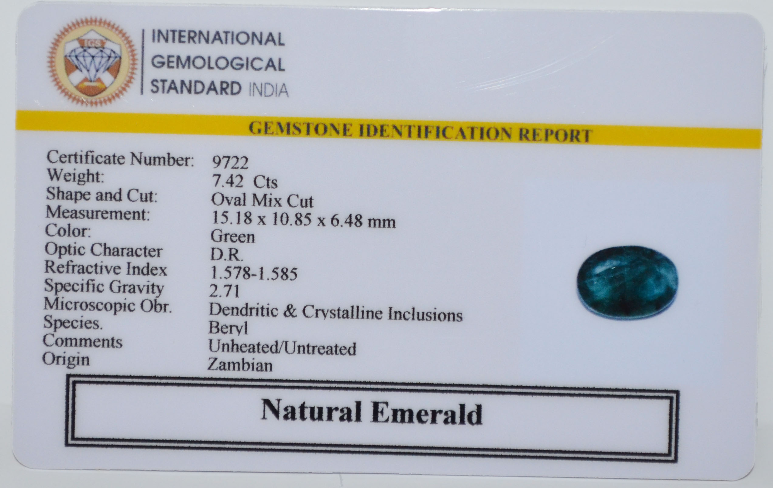 EMRD22077 2 EMERALD 7.42 Ct.