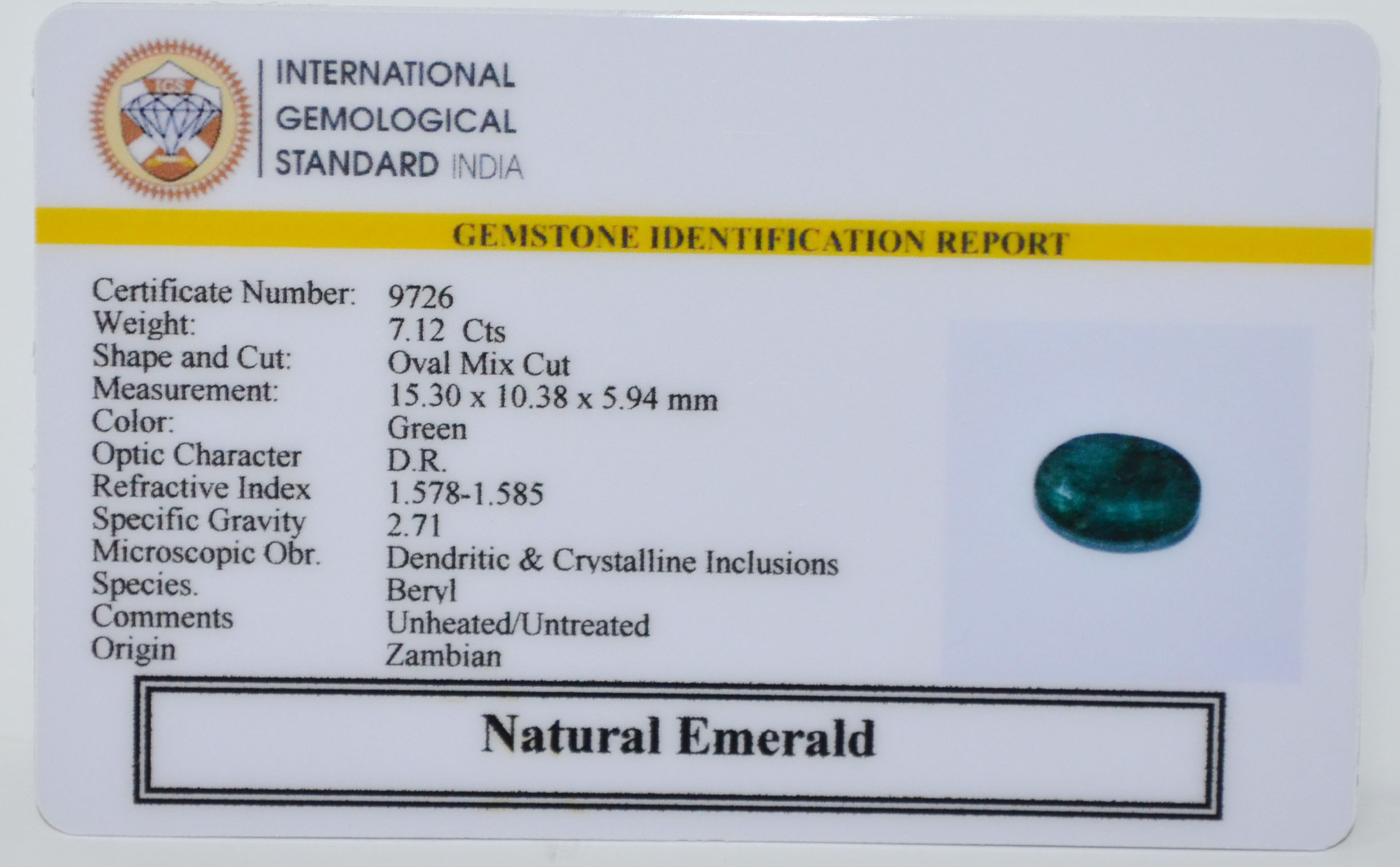 EMRD22080 2 EMERALD 7.12 Ct.