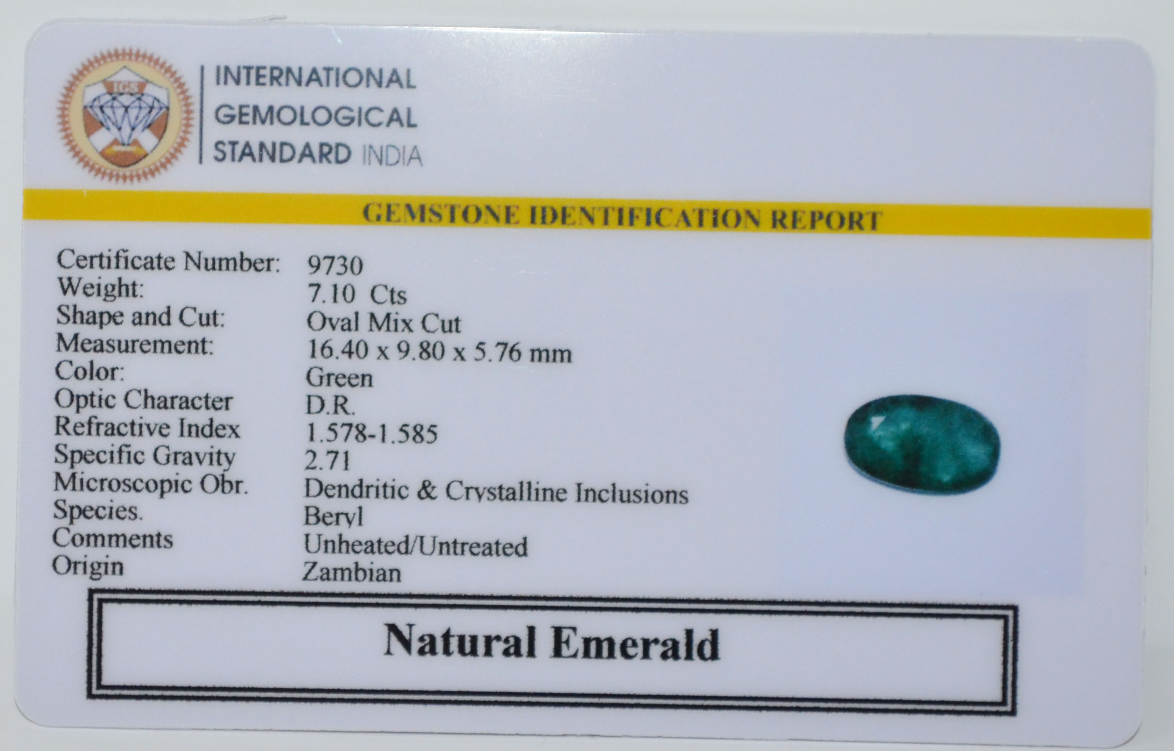 EMERALD 7.1 Ct. 3 EMRD22084 2 EMERALD 7.1 Ct.