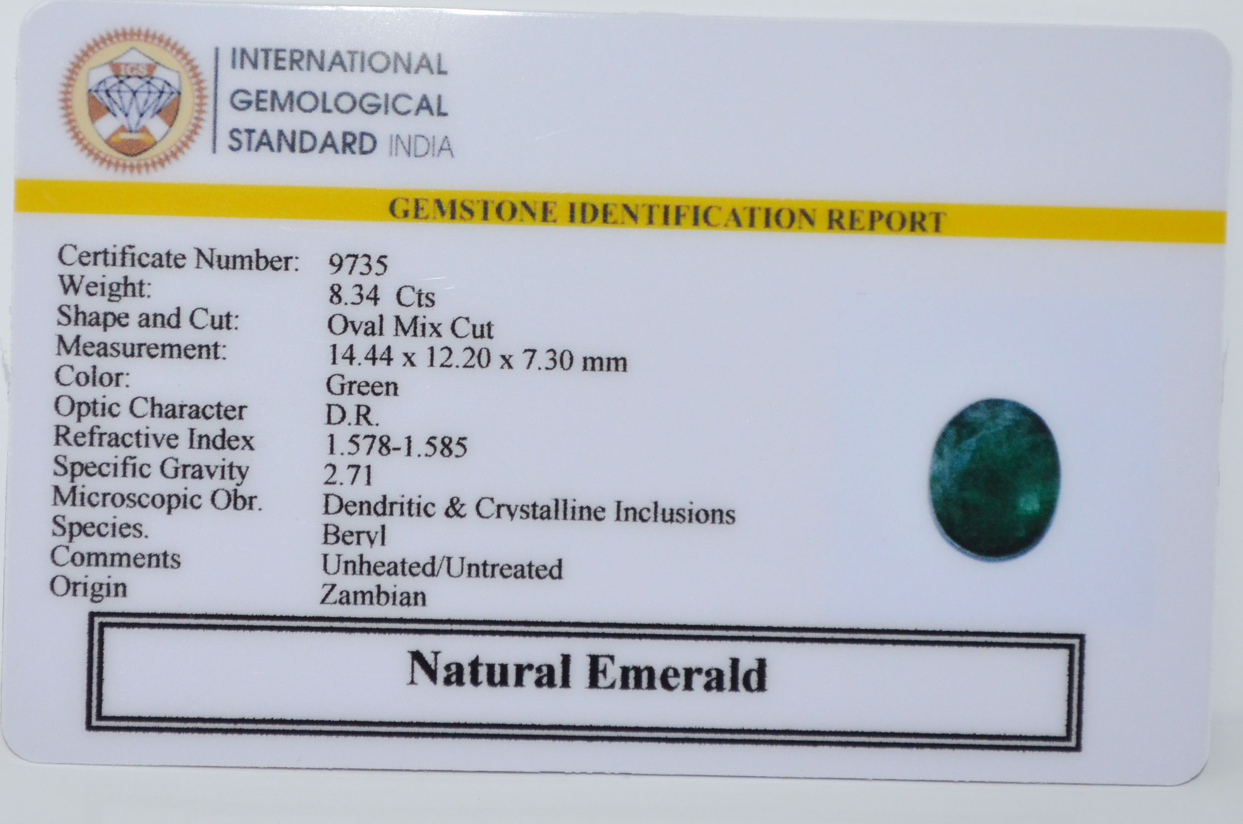 EMRD22086 2 EMERALD 8.34 Ct.