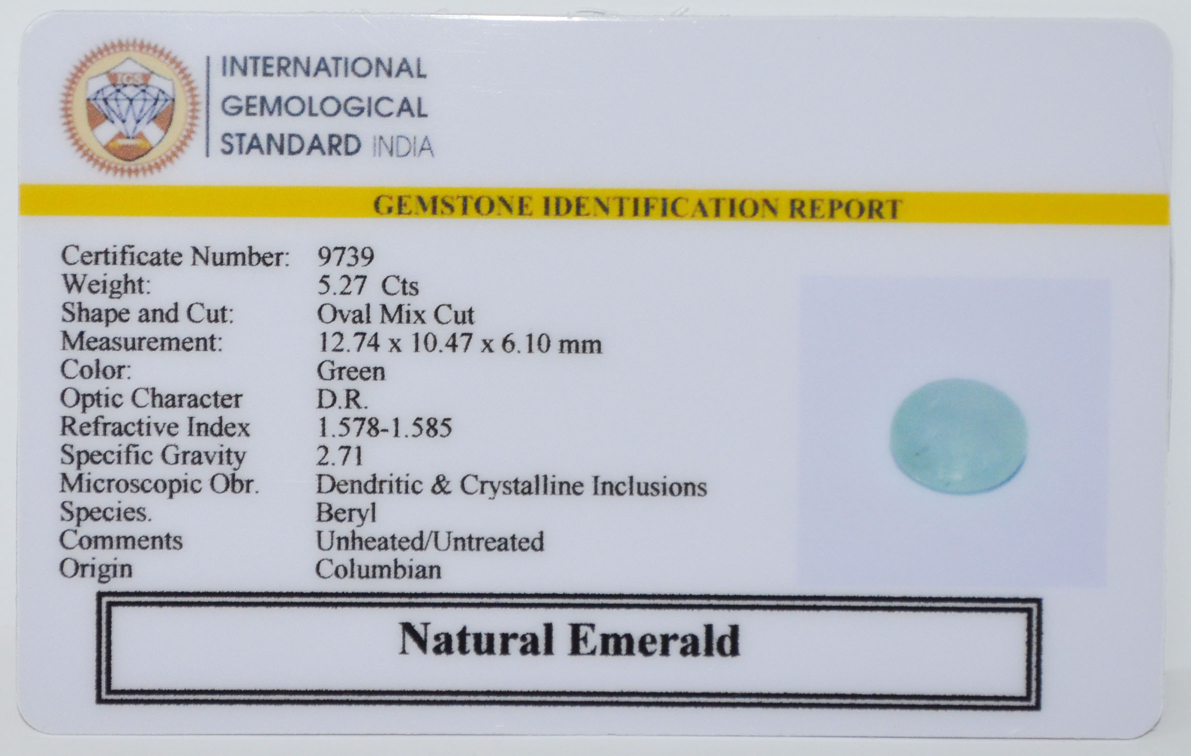 EMRD22090 2 EMERALD 5.27 Ct.