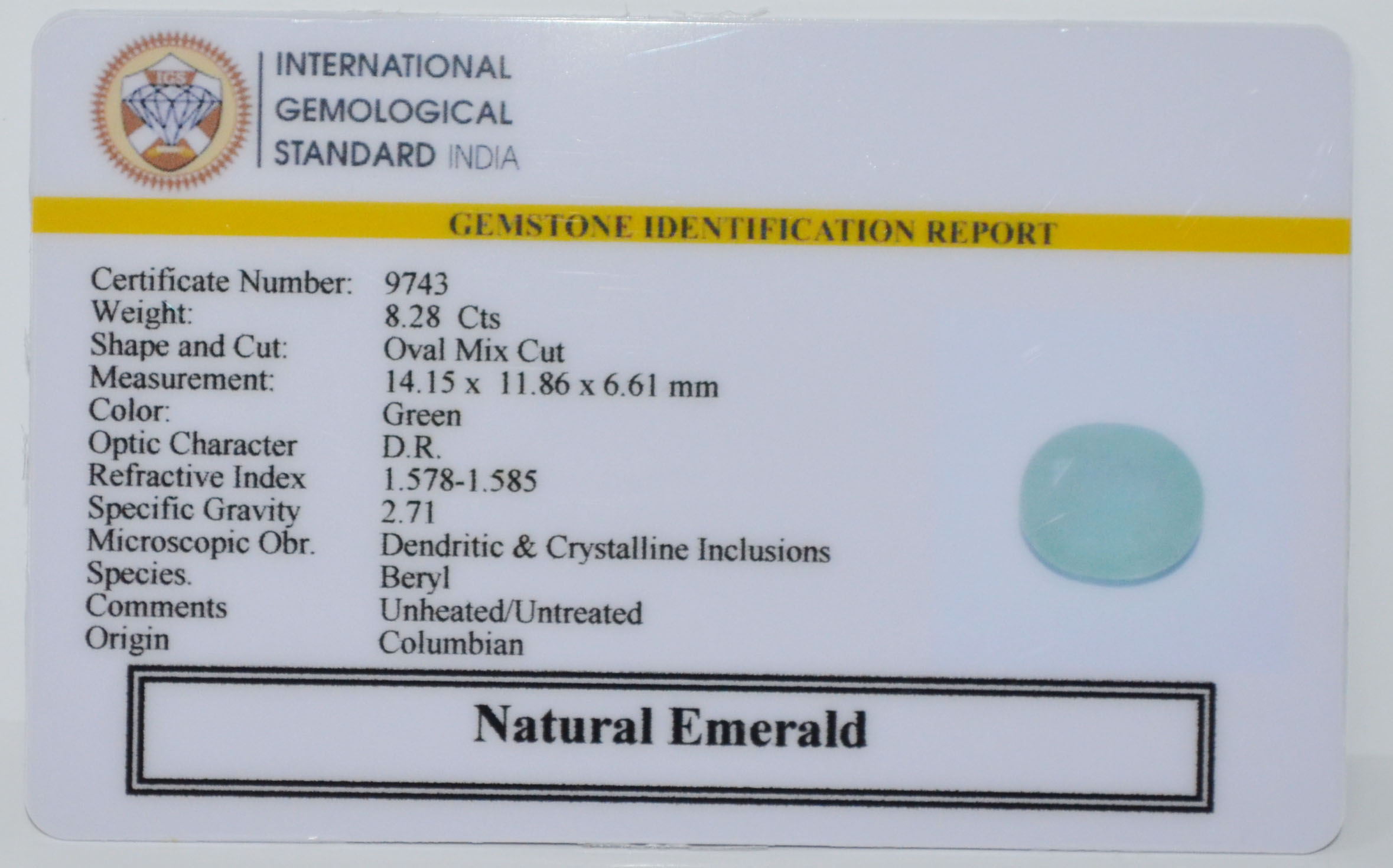 EMRD22093 2 EMERALD 8.28 Ct.