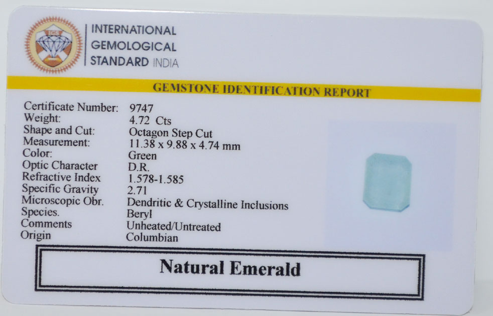 EMRD22097 2 EMERALD 4.72 Ct.