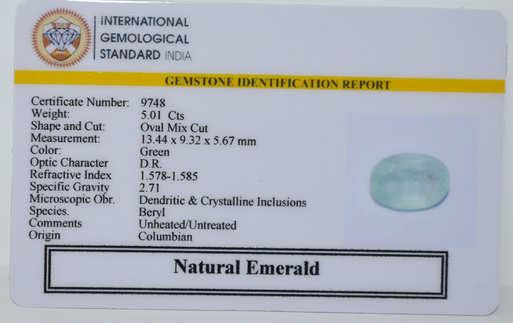 EMRD22098 2 EMERALD 5.01 Ct.