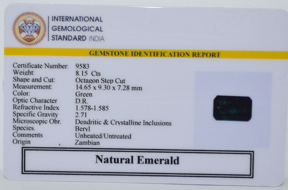 EMERALD 8.15 Ct.