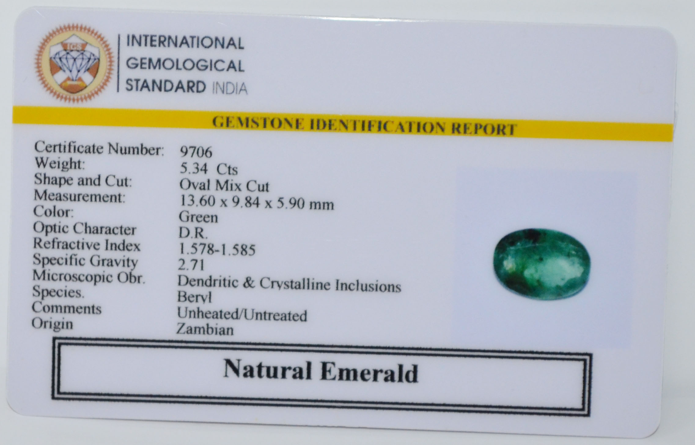 EMERALD 5.34 Ct. 3 EMRG21425 2 EMERALD 5.34 Ct.