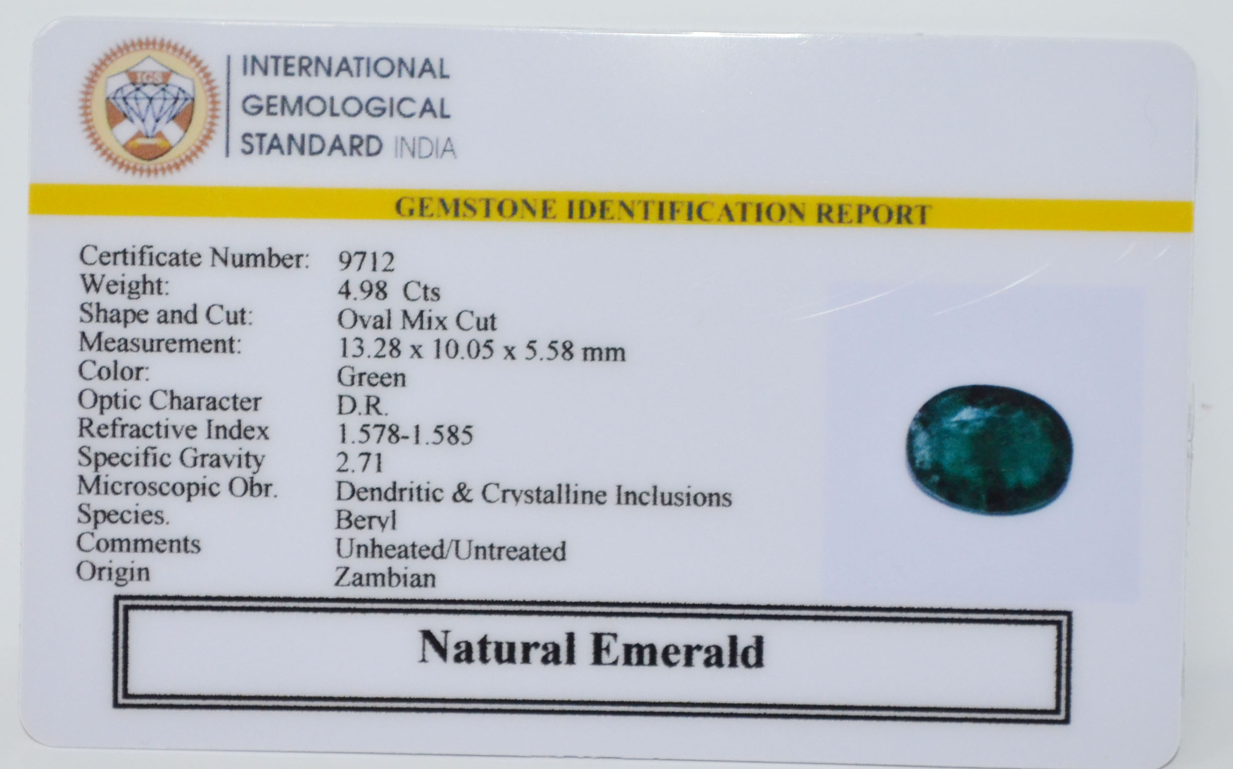 EMRG21428 2 EMERALD 4.98 Ct.