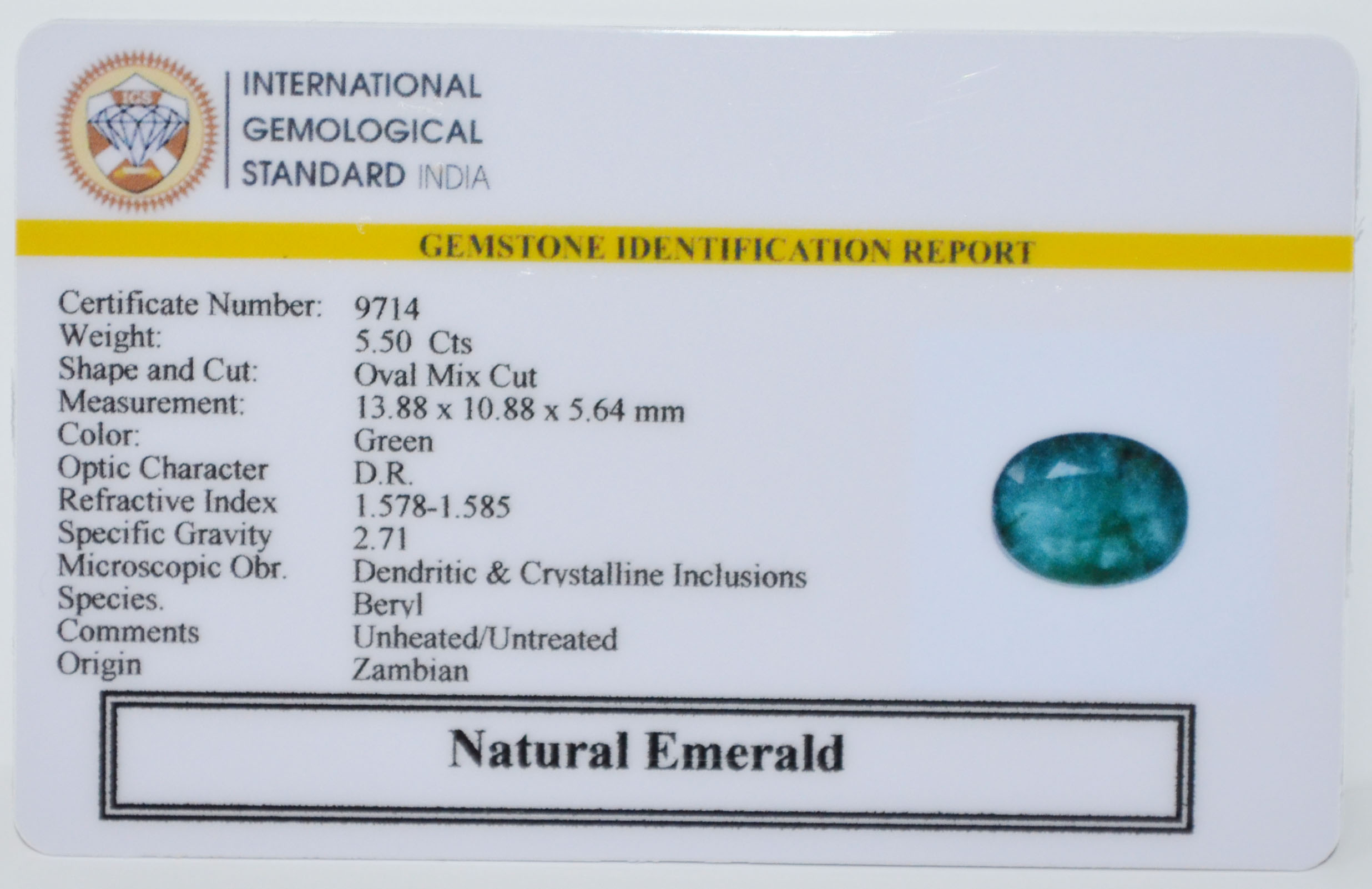 EMRG21429 2 EMERALD 5.5 Ct.