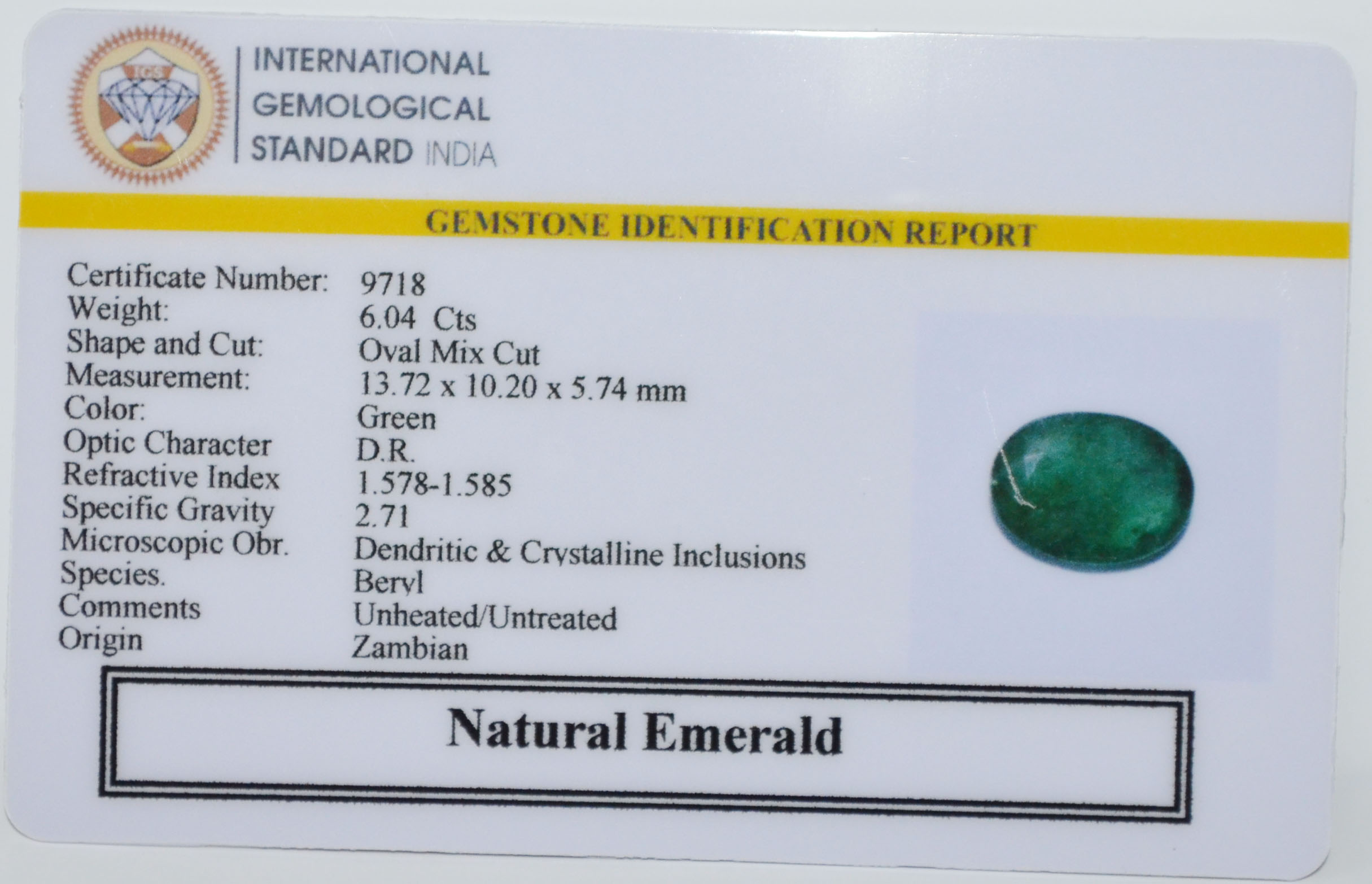 EMRG21430 2 EMERALD 6.04 Ct.