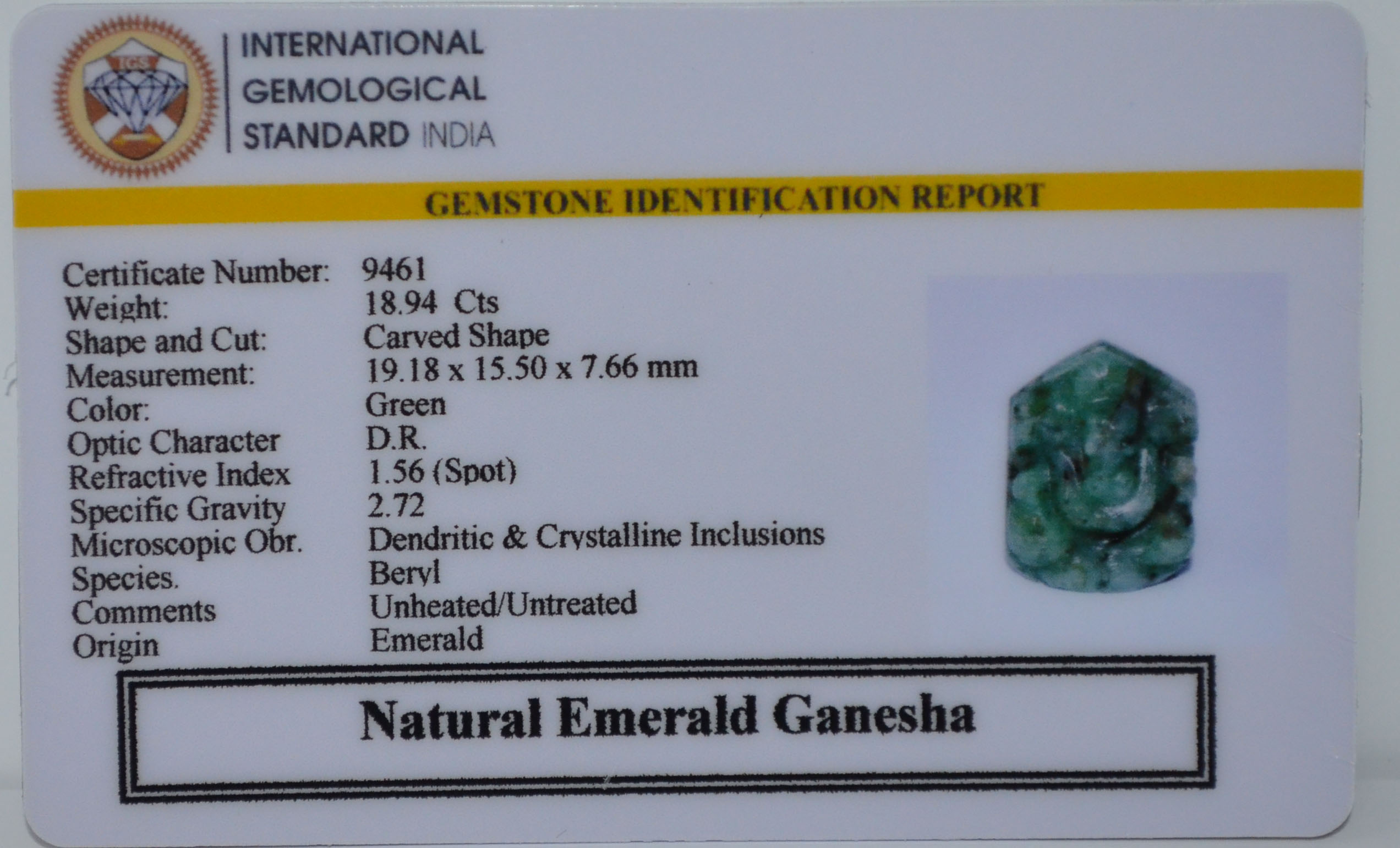GANESH EMERALD 18.94 Ct.