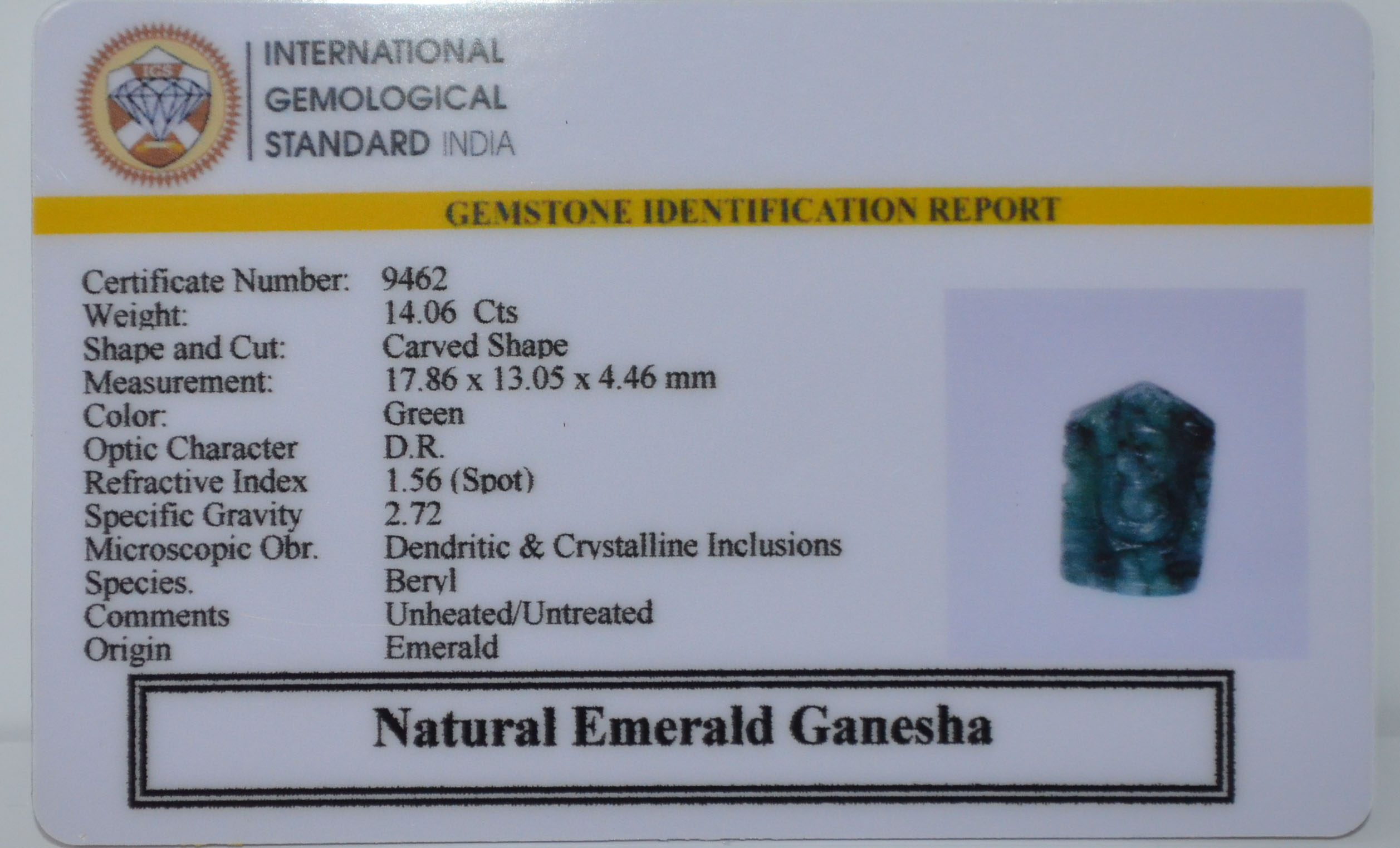 GANESH EMERALD 14.06 Ct.