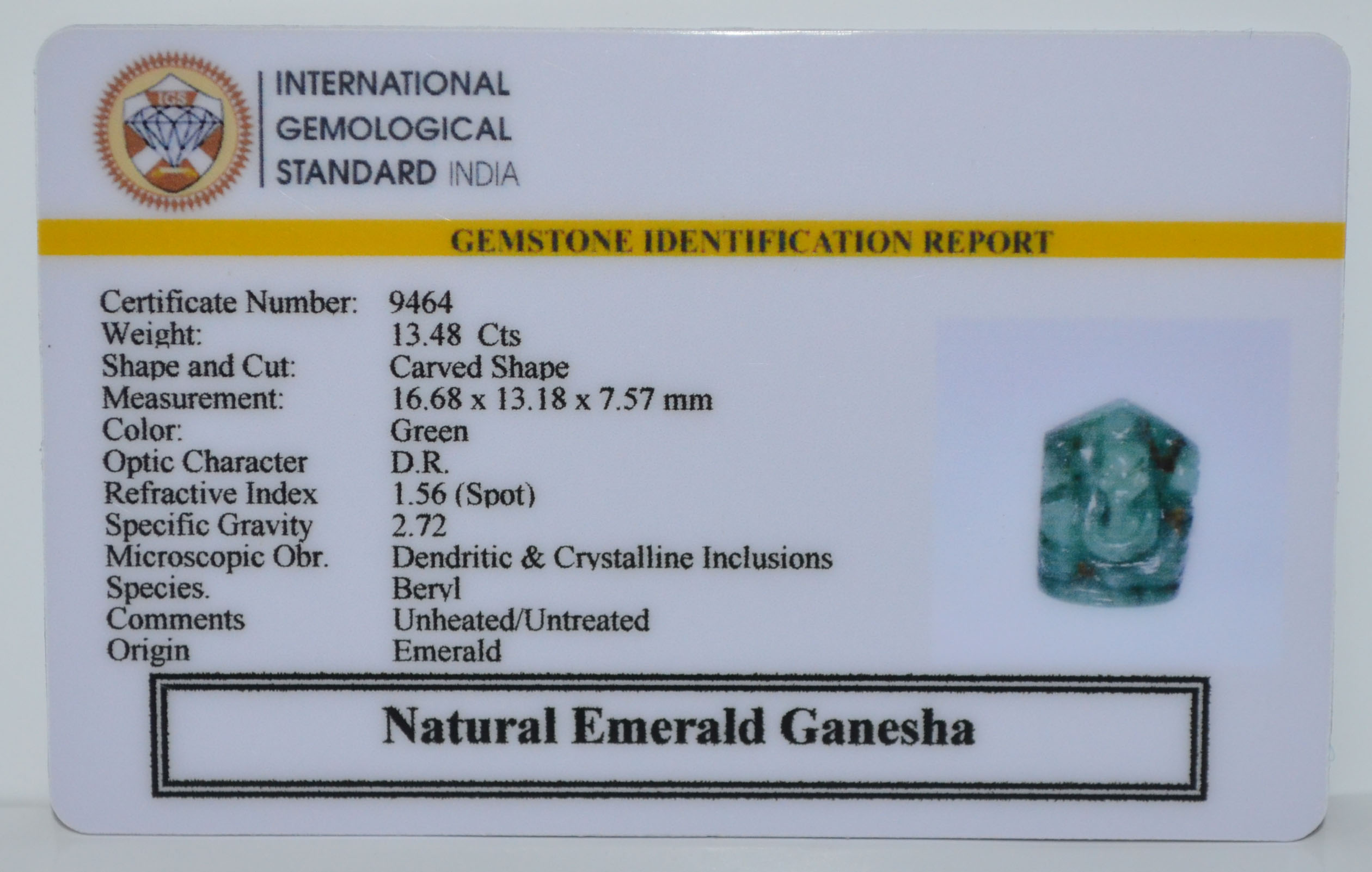 GANESH EMERALD 13.48 Ct.