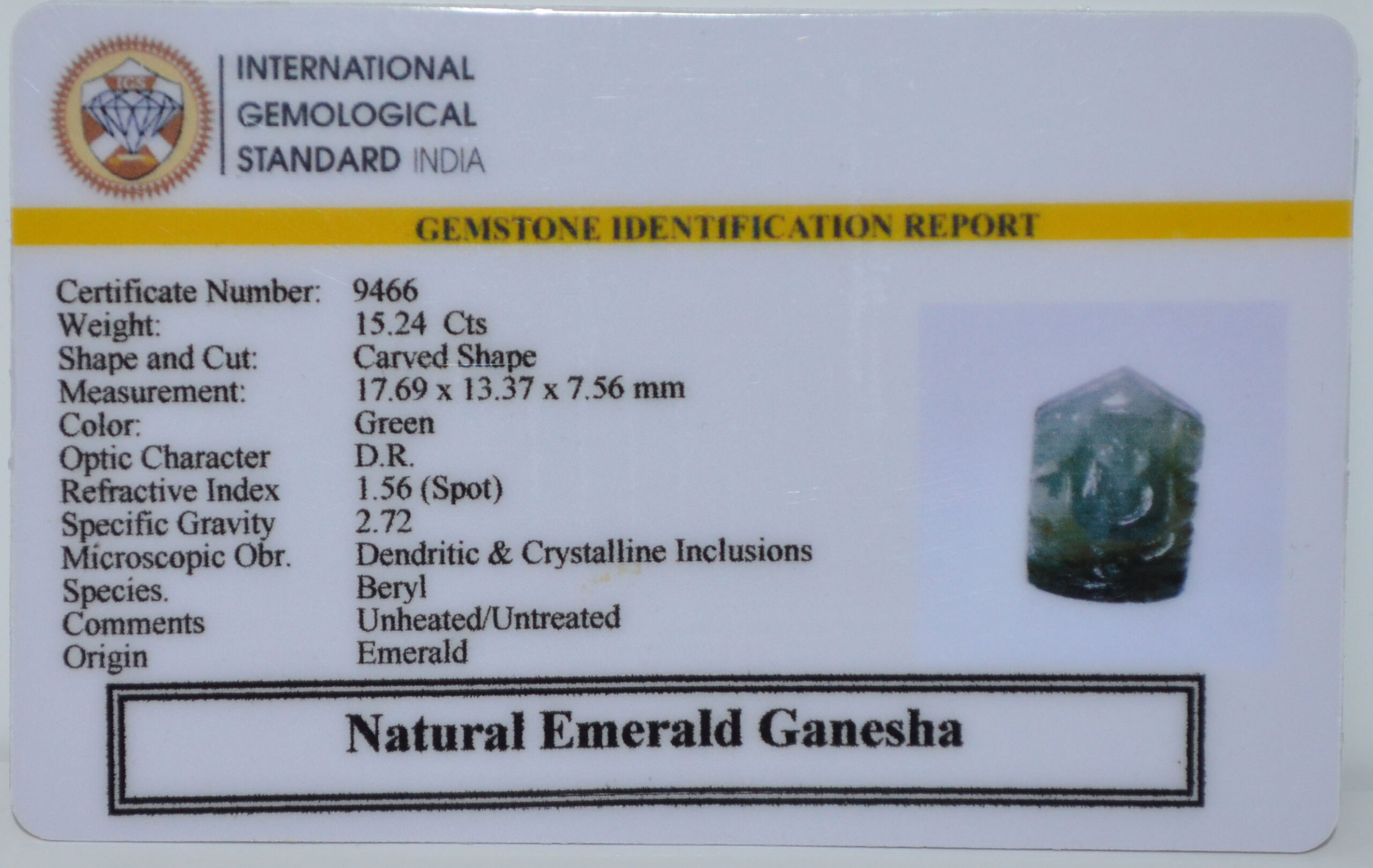 GANESH EMERALD 15.24 Ct.