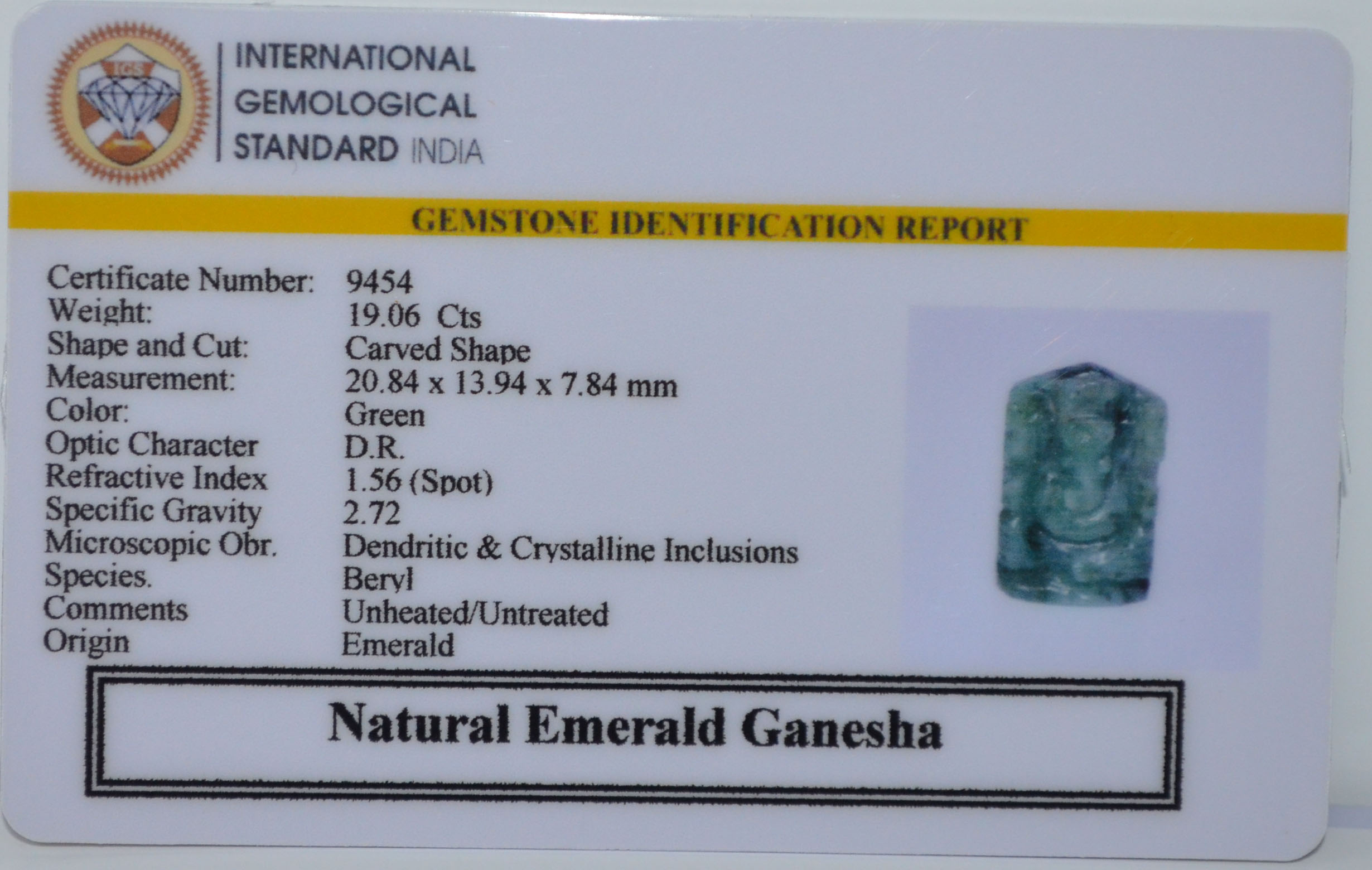 GANESH EMERALD 19.06 Ct.