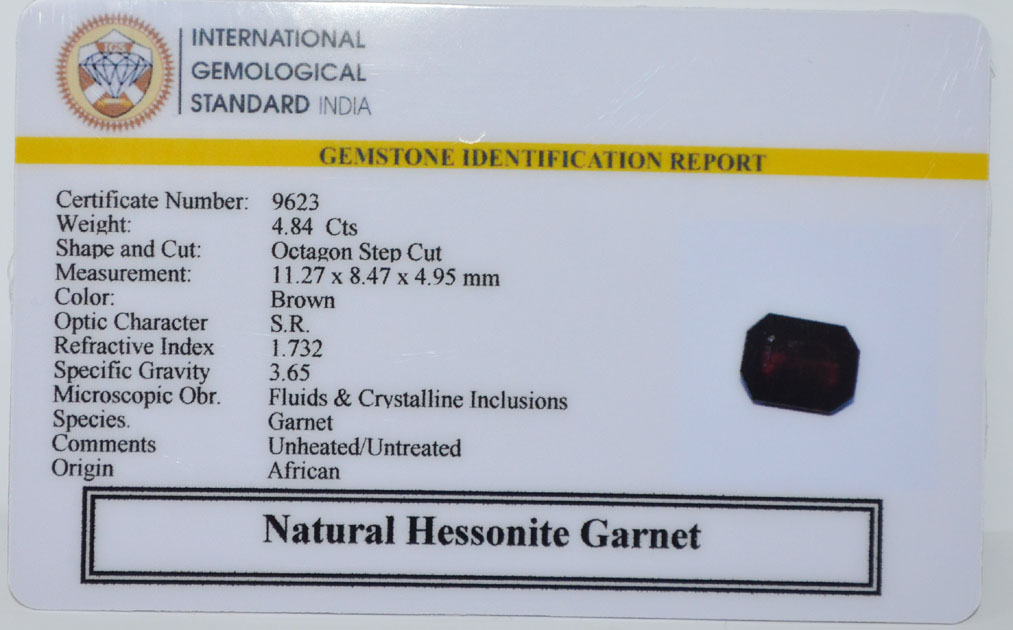 GMD7628 2 HESSONITE GOMED 4.84 Ct.
