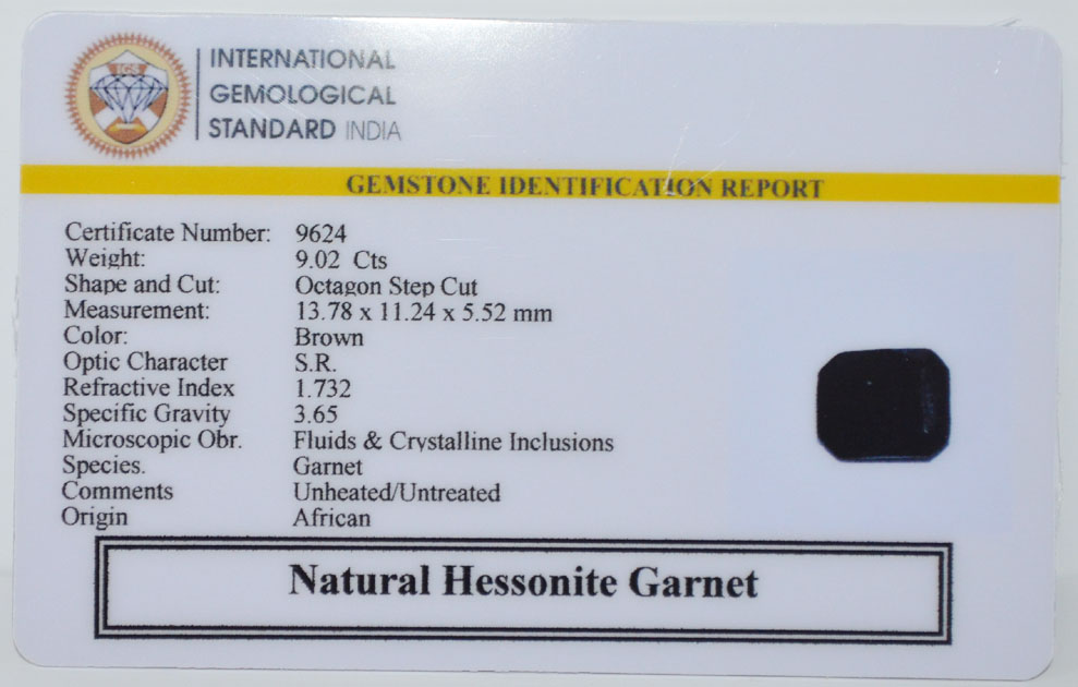 HESSONITE GOMED 9.02 Ct. 3 GMD7629 2 HESSONITE GOMED 9.02 Ct.