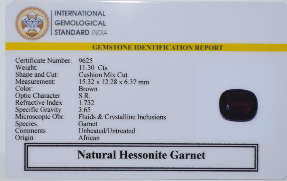 HESSONITE GOMED 11.3 Ct. 3 GMD7630 2 HESSONITE GOMED 11.3 Ct.