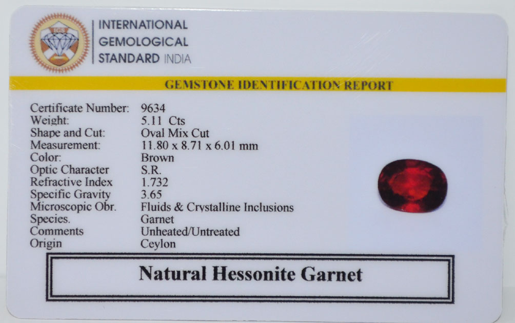 GMD7637 2 HESSONITE GOMED 5.11 Ct.