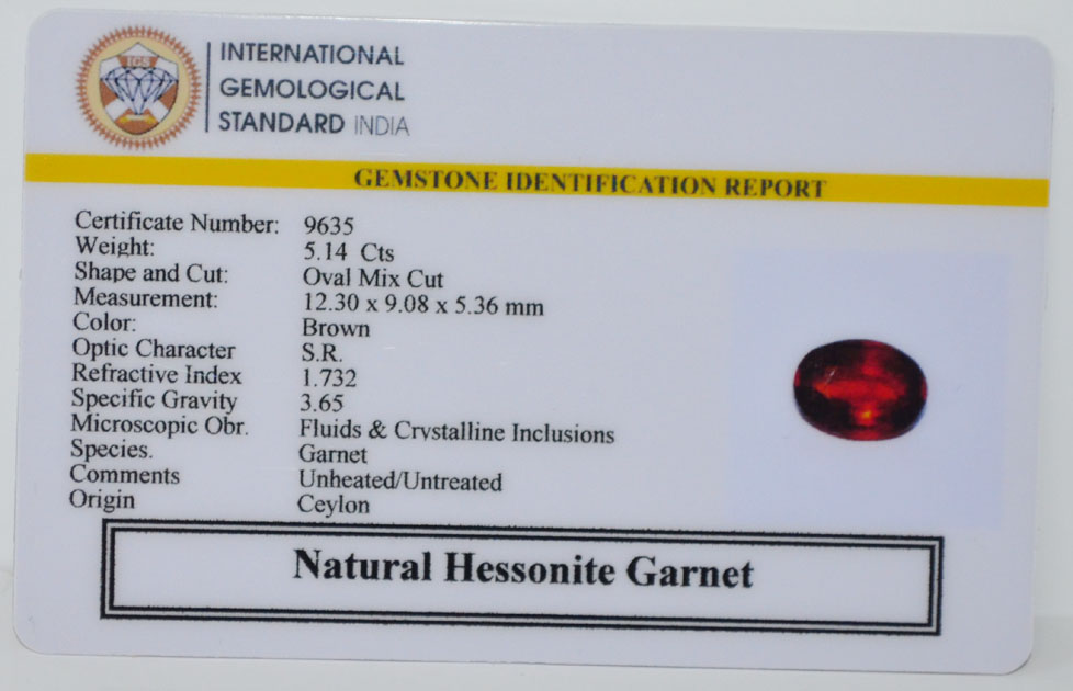 HESSONITE GOMED 5.14 Ct. 3 GMD7638 2 HESSONITE GOMED 5.14 Ct.