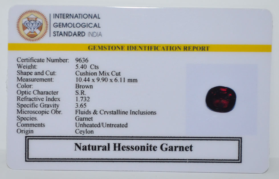 HESSONITE GOMED 5.4 Ct. 3 GMD7639 2 HESSONITE GOMED 5.4 Ct.