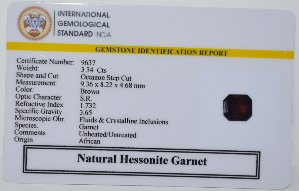 HESSONITE GOMED 3.34 Ct. 3 GMD7640 2 HESSONITE GOMED 3.34 Ct.