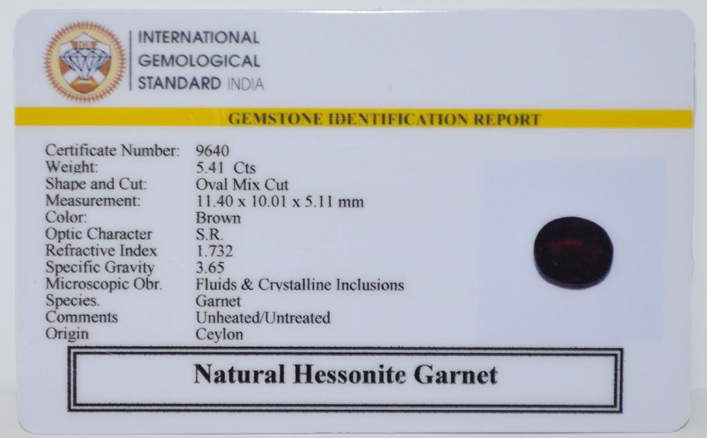 GMD7642 2 HESSONITE GOMED 5.41 Ct.
