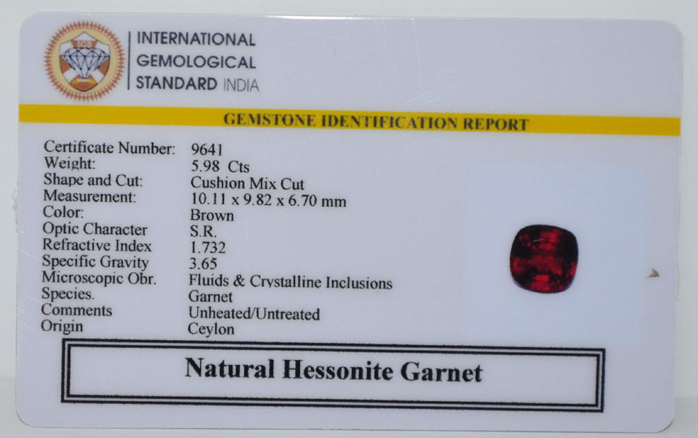 GMD7643 2 HESSONITE GOMED 5.98 Ct.
