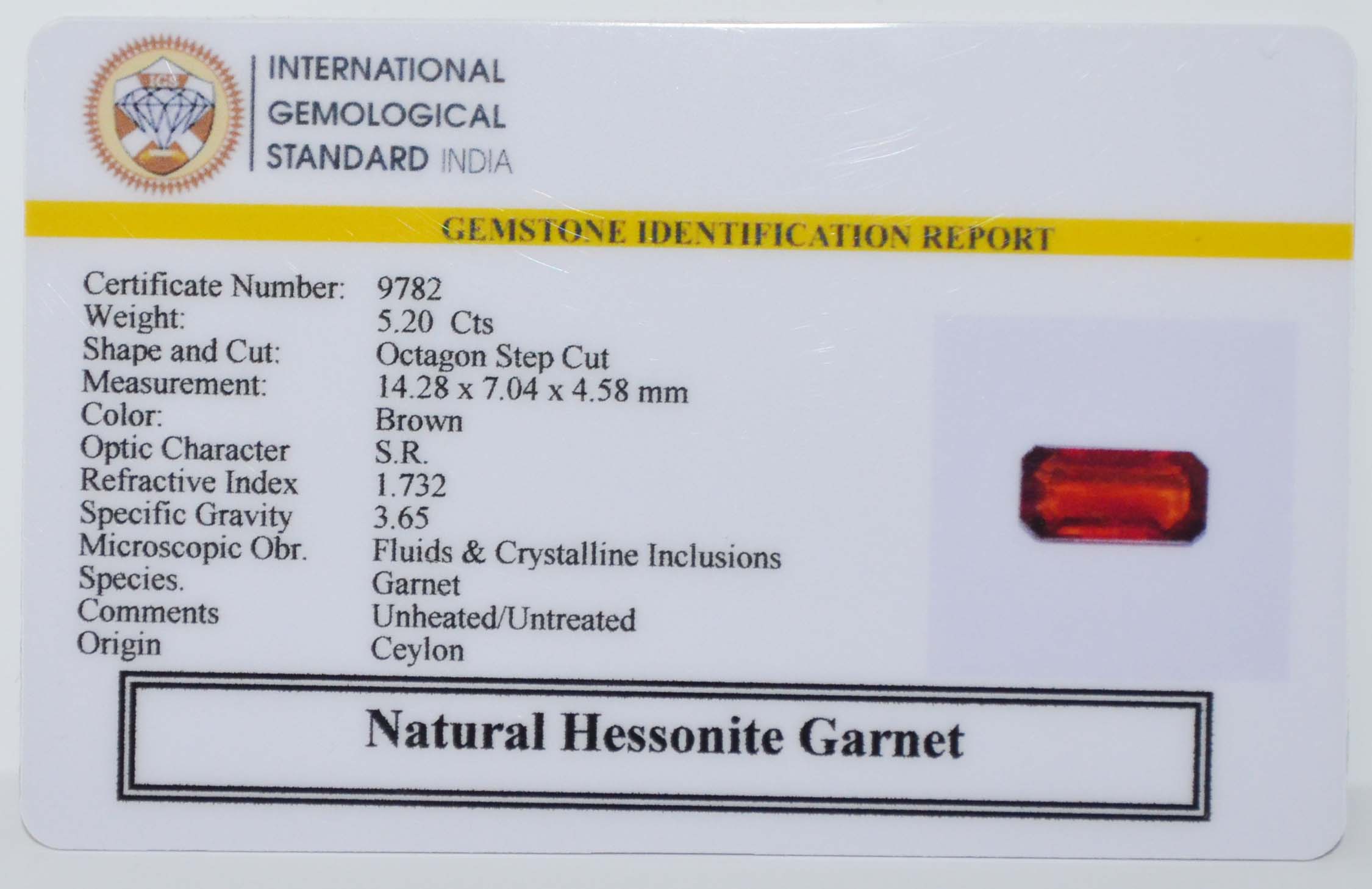 GMD7645 2 HESSONITE GOMED 5.2 Ct.