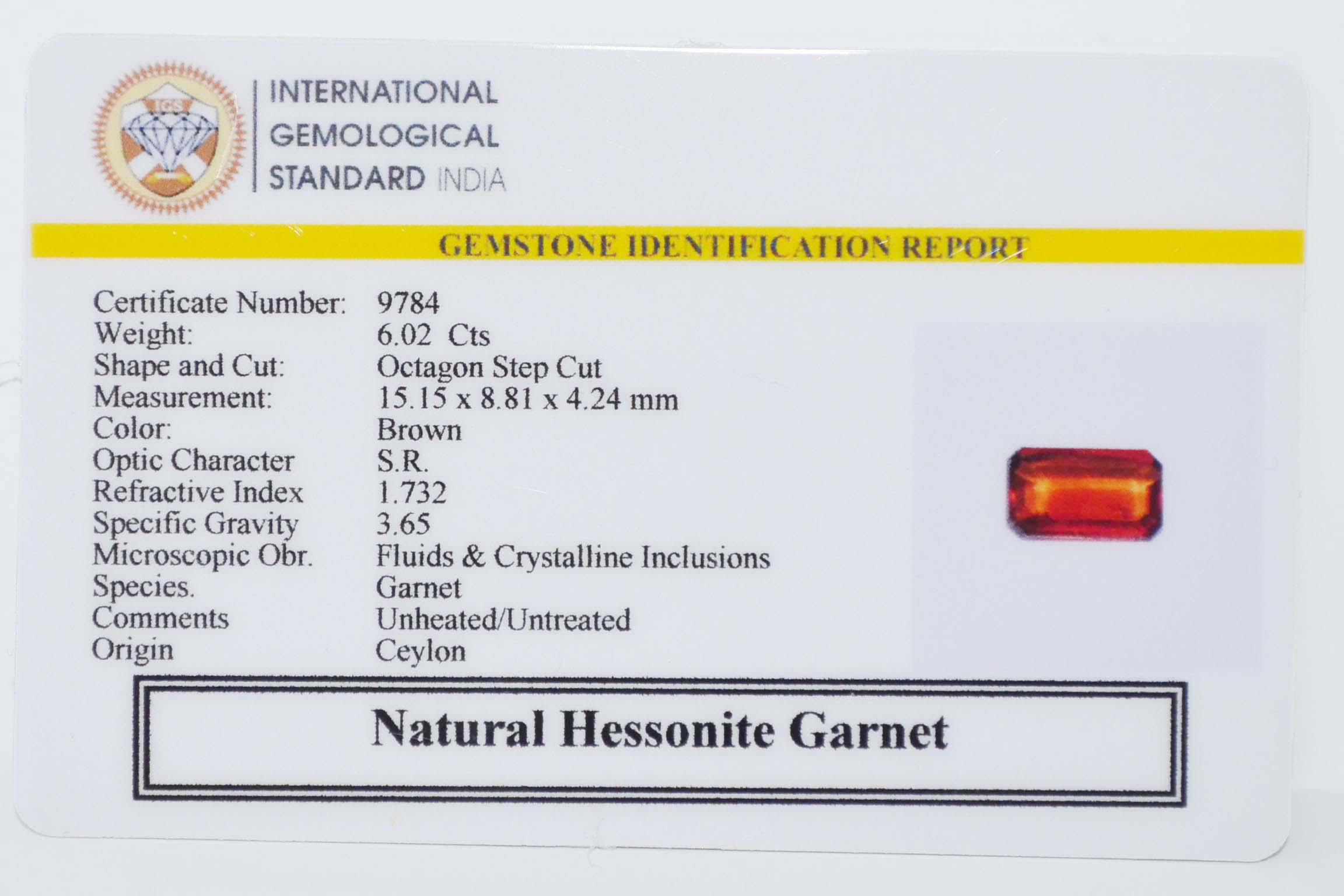 GMD7646 2 HESSONITE GOMED 6.02 Ct.