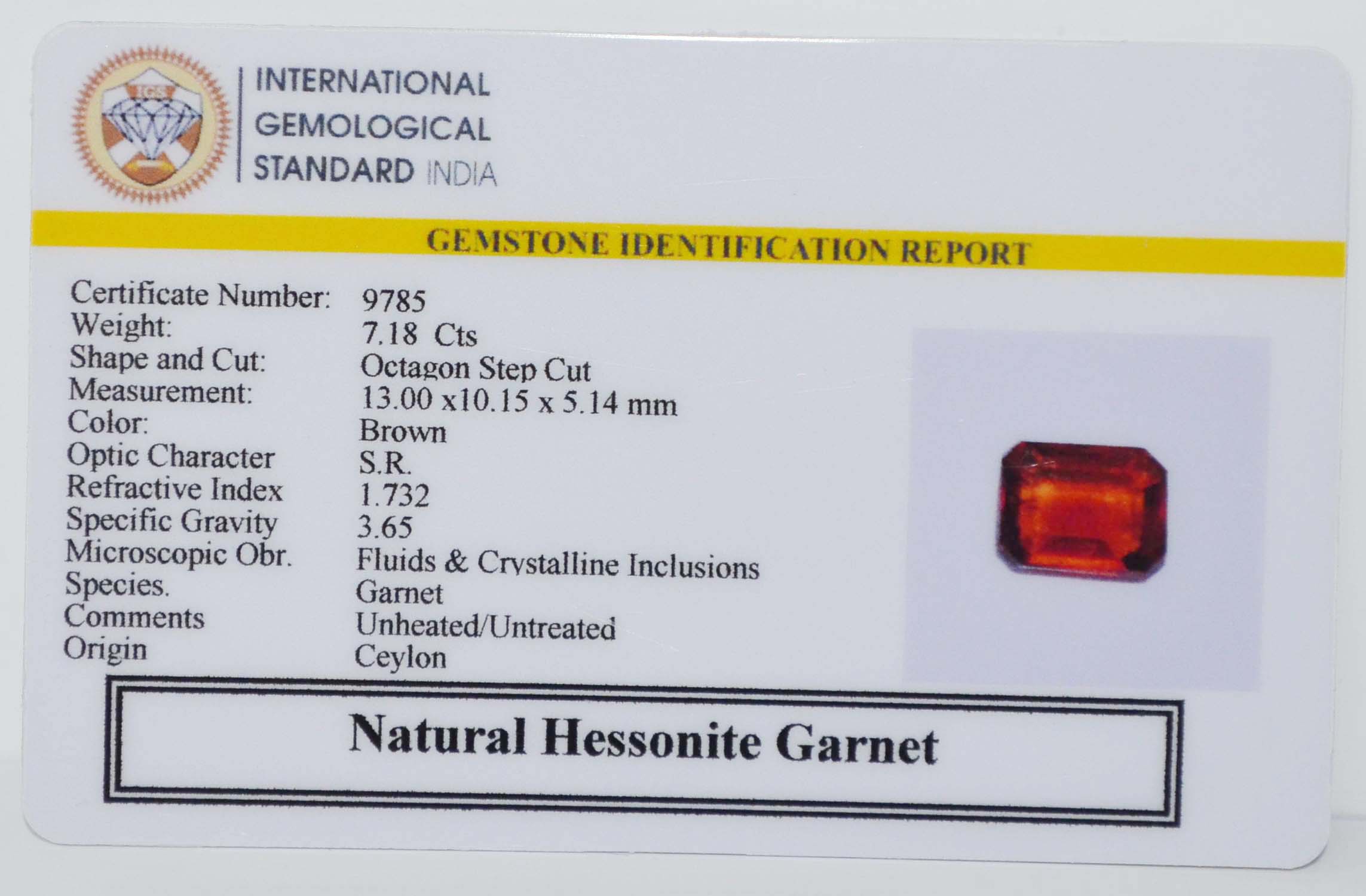 GMD7647 2 HESSONITE GOMED 7.18 Ct.