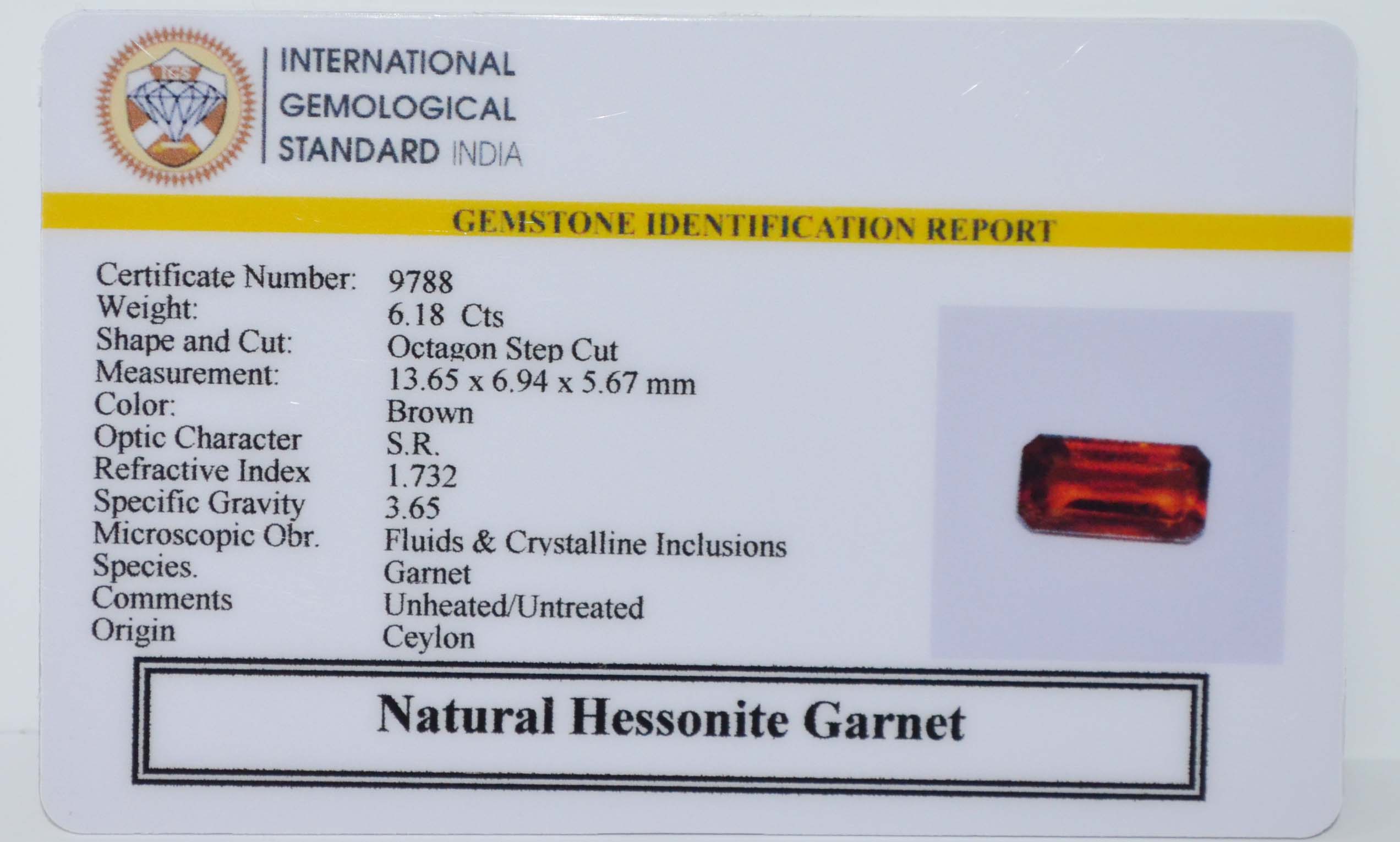 GMD7649 2 HESSONITE GOMED 6.18 Ct.