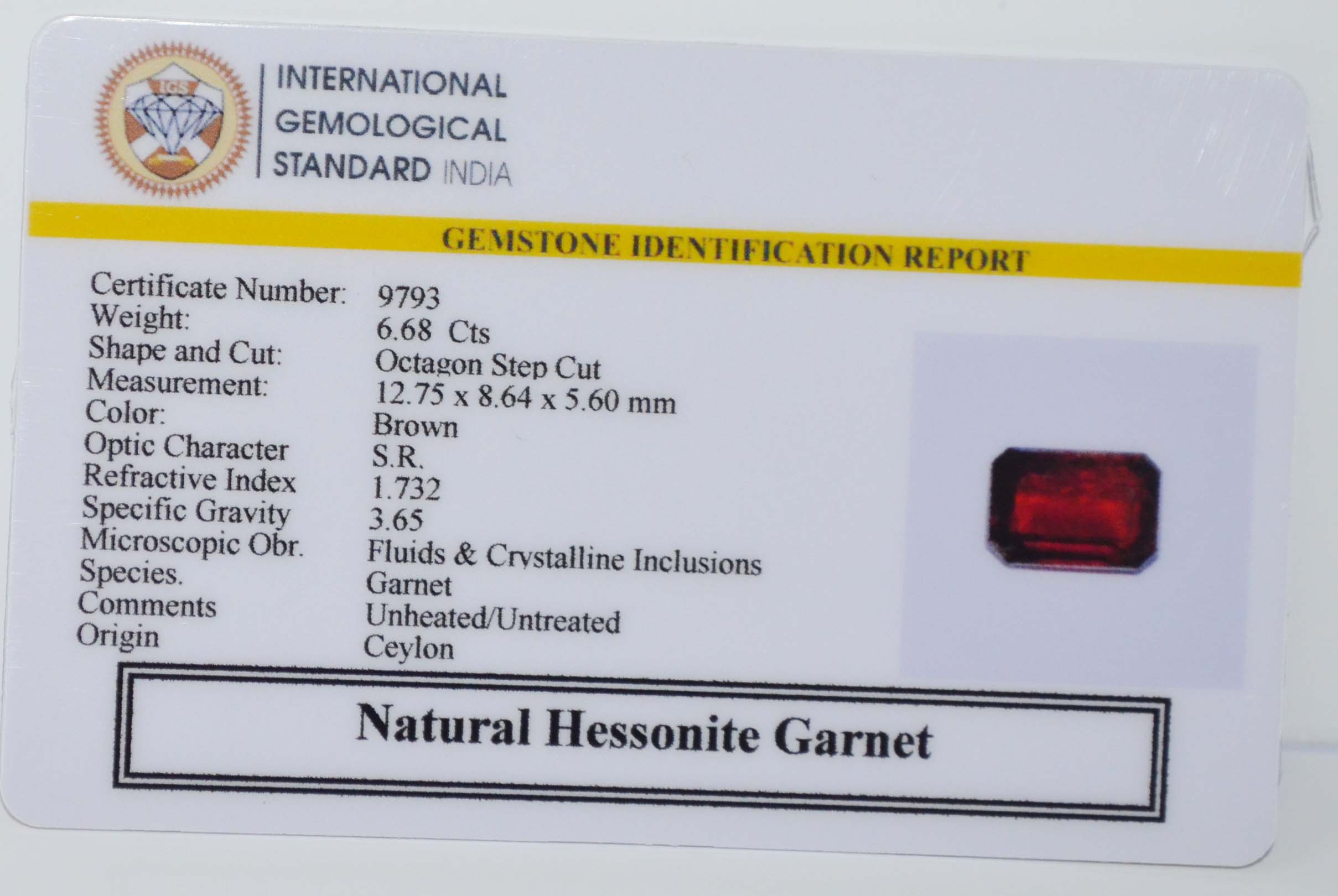 GMD7653 2 HESSONITE GOMED 6.68 Ct.
