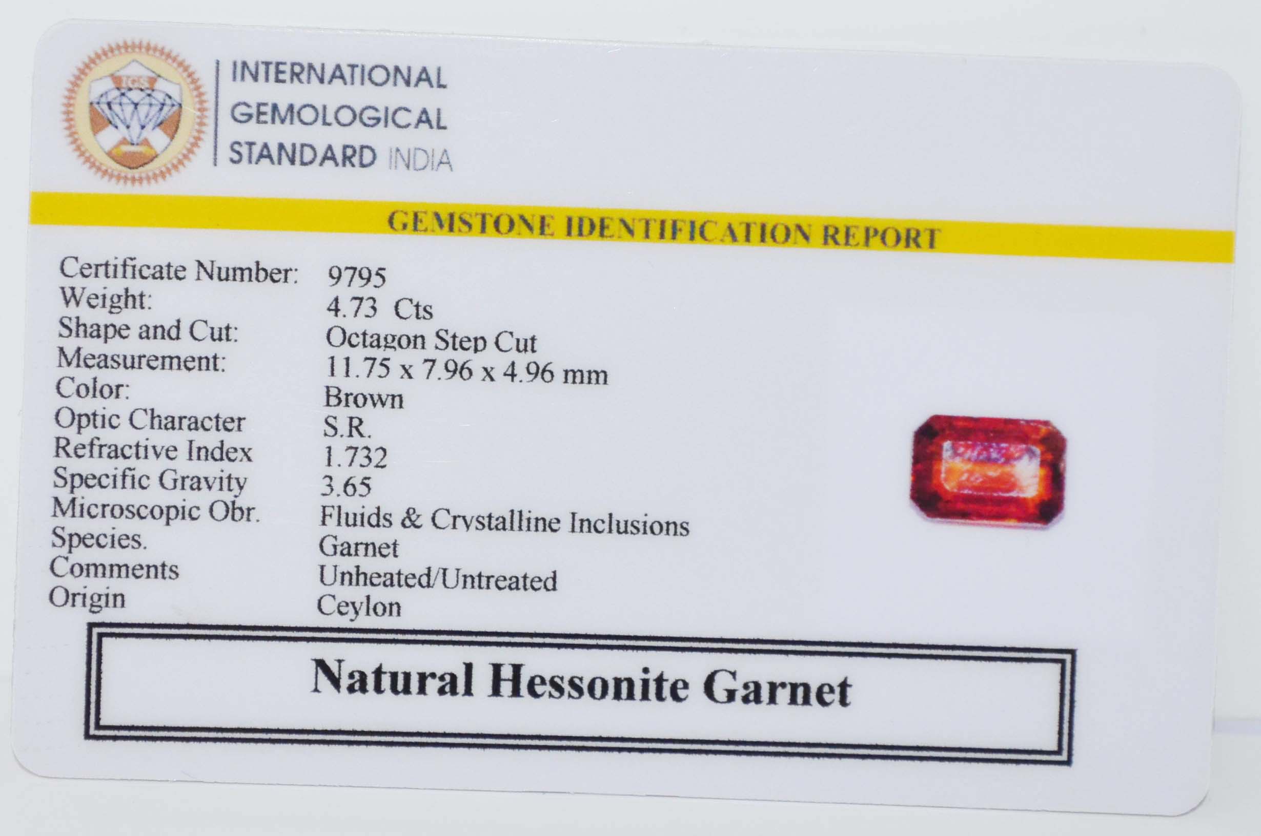 GMD7655 2 HESSONITE GOMED 4.73 Ct.
