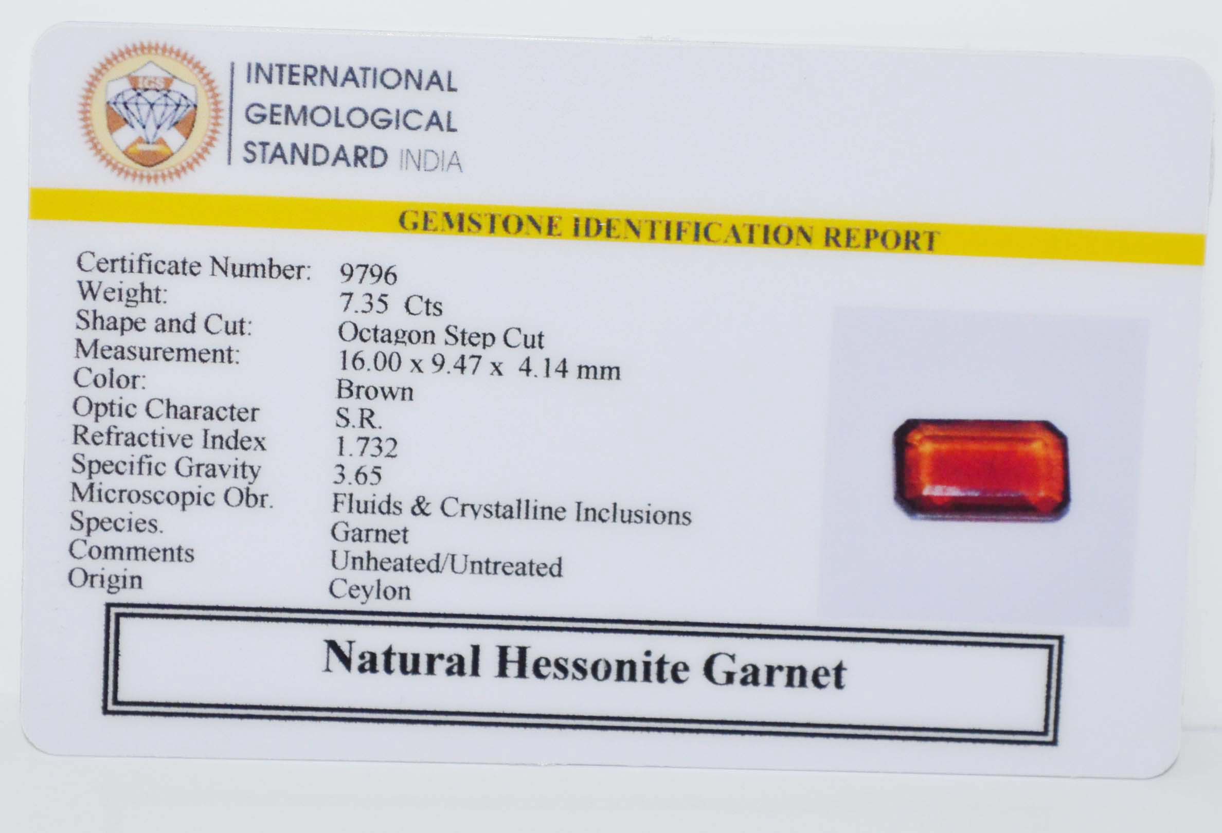GMD7656 2 HESSONITE GOMED 7.35 Ct.